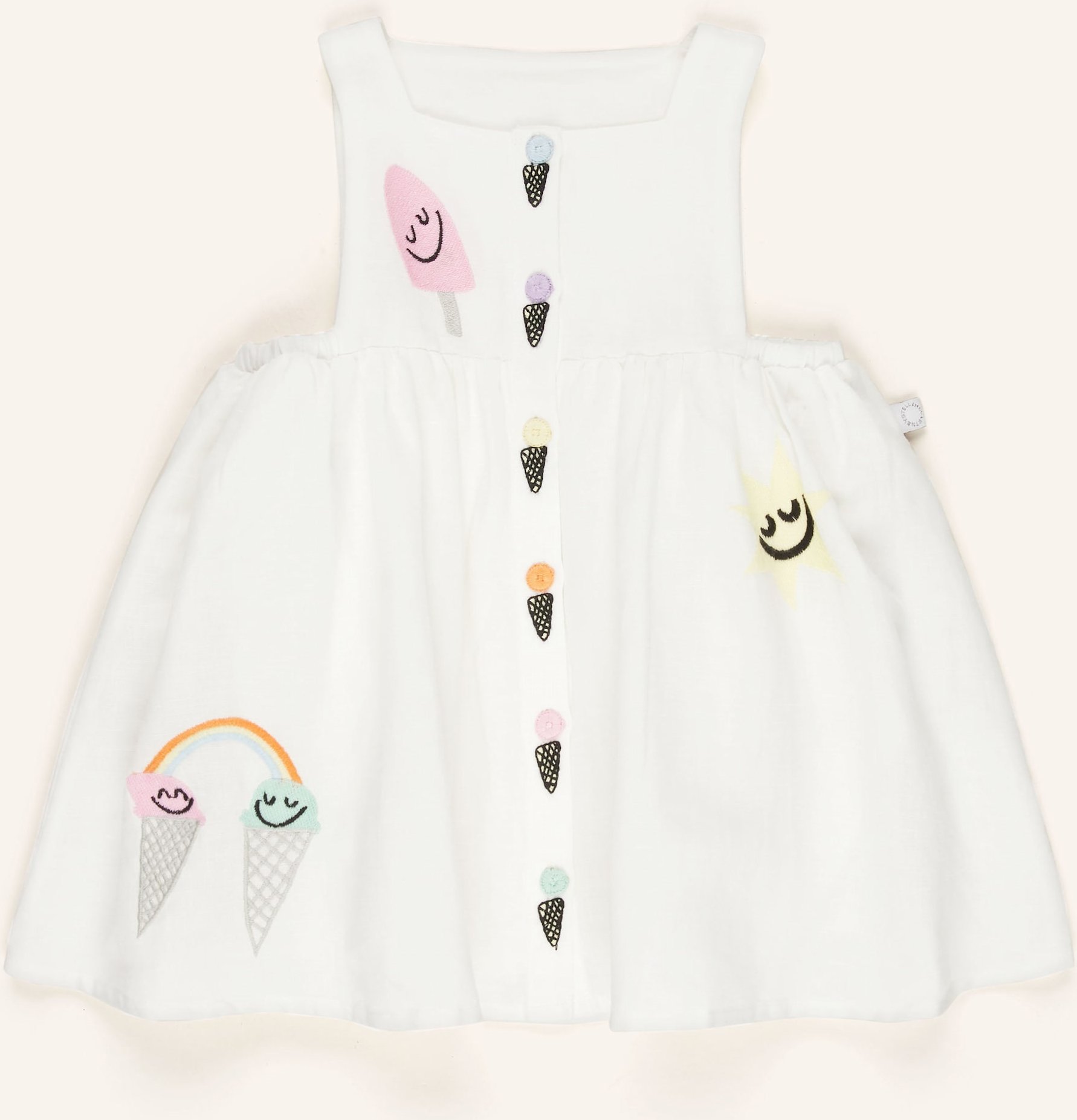 Stella Mccartney Kids Kleid Mit Leinen weiss