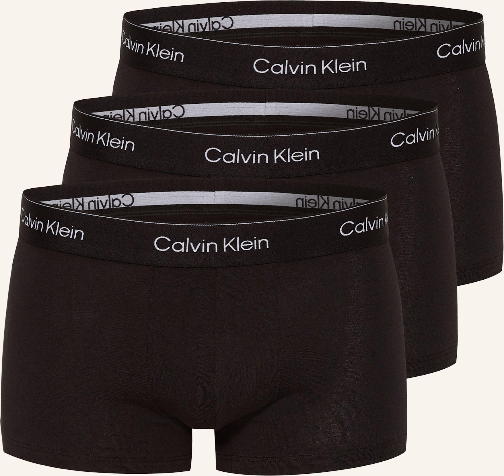 Calvin Klein 3er-Pack Boxershorts Icon Cotton Stretch Low Rise schwarz