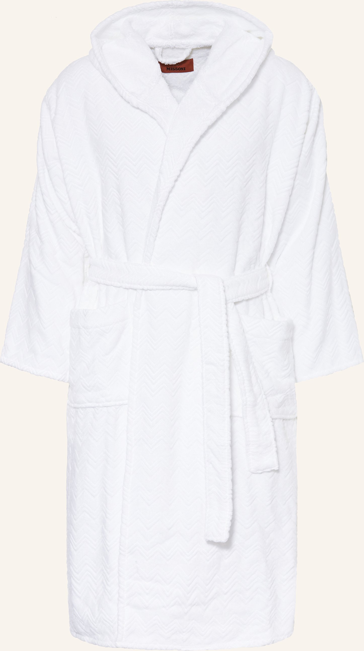 Missoni Home Bademantel Chalk Mit Kapuze Und Geschenkbox weiss