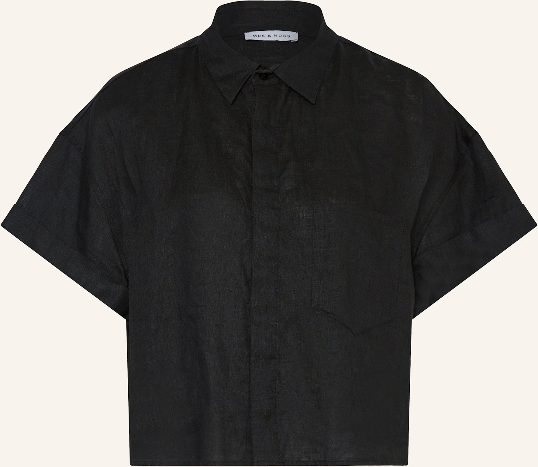 Mrs & Hugs Oversized-Hemdbluse Aus Leinen schwarz