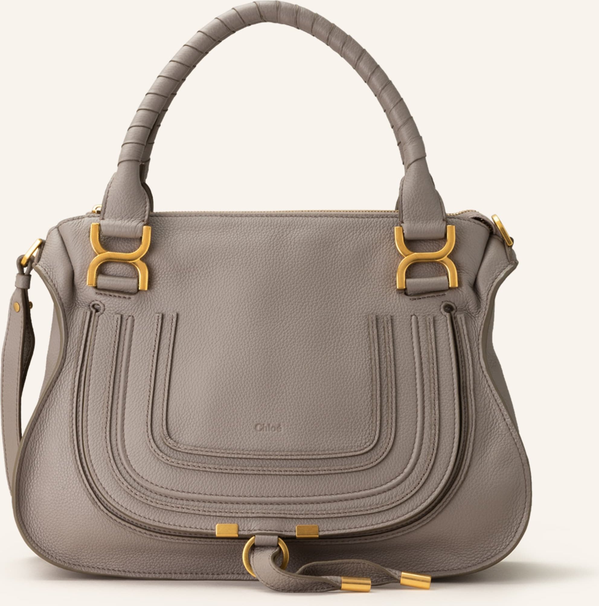 Thumbnail - Chloé Handtasche Marcie Medium grau