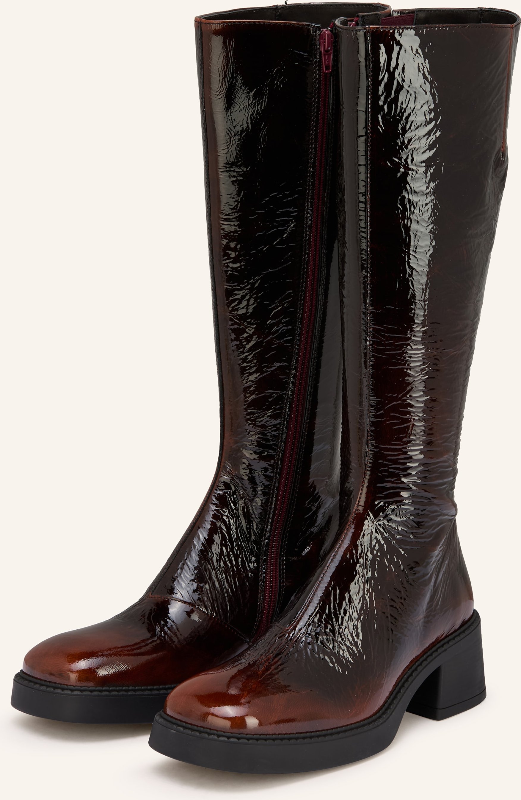 Miista Lack-Stiefel Yumi rot