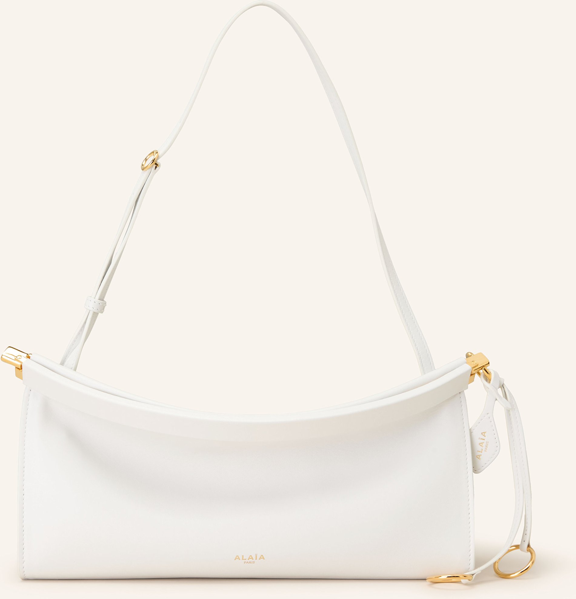 Alaïa Schultertasche East West Medium weiss