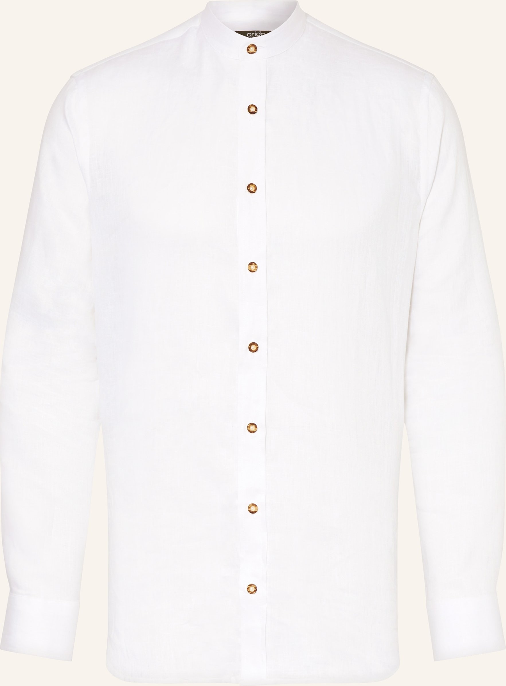 Arido Trachtenhemd Regular Fit Aus Leinen weiss