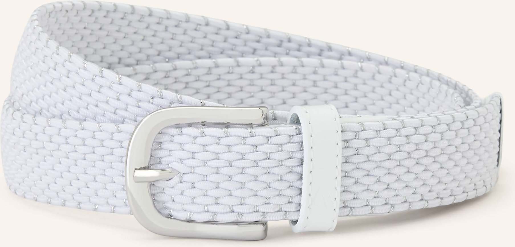 Alberto Flechtgürtel Mit Glitzergarn weiss