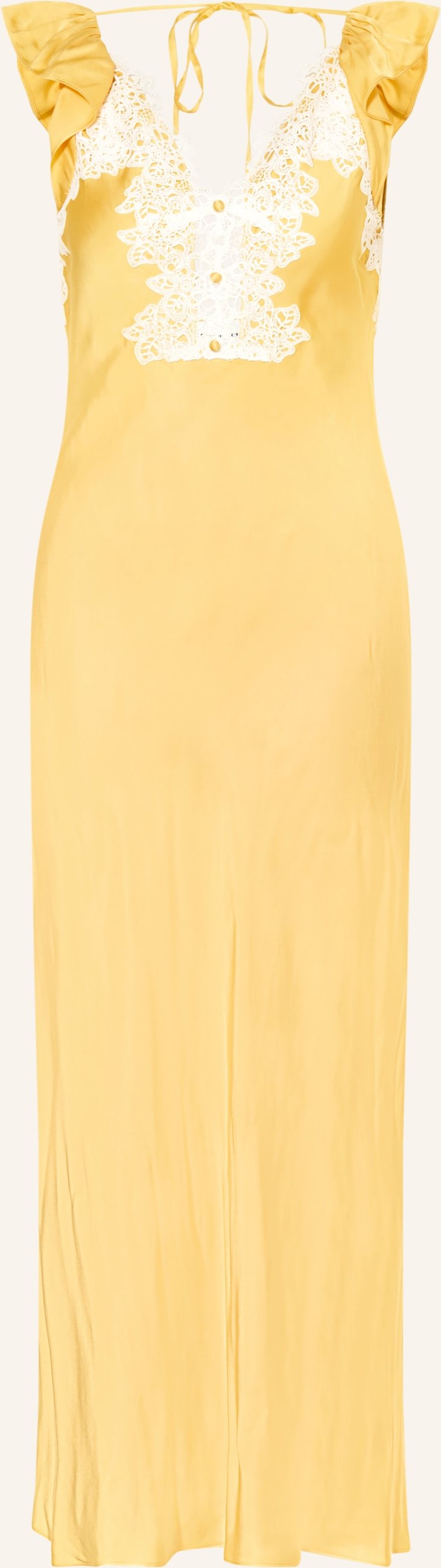 Claudie Pierlot Satinkleid Mit Spitze gelb