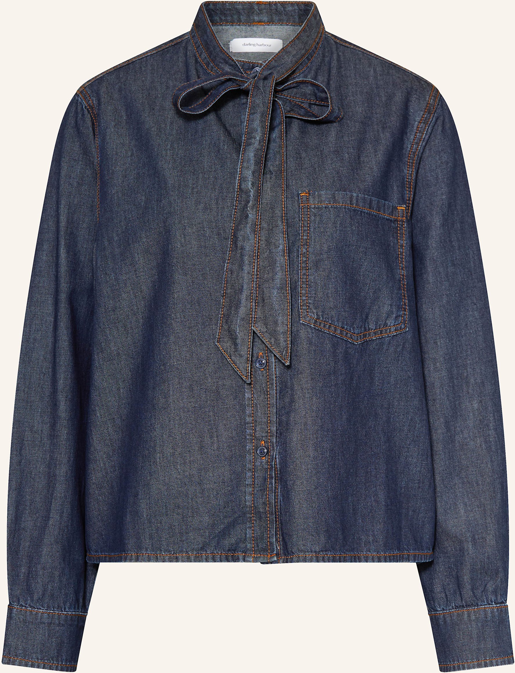 Thumbnail - Darling Harbour Jeansbluse Mit Schluppe blau