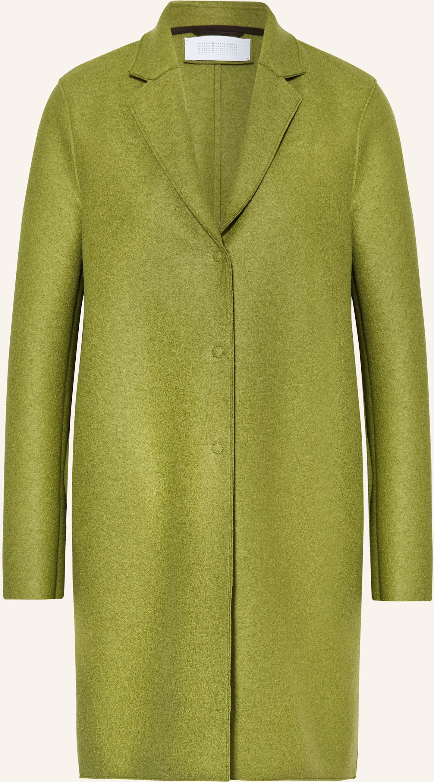Harris Wharf London Wollmantel gruen