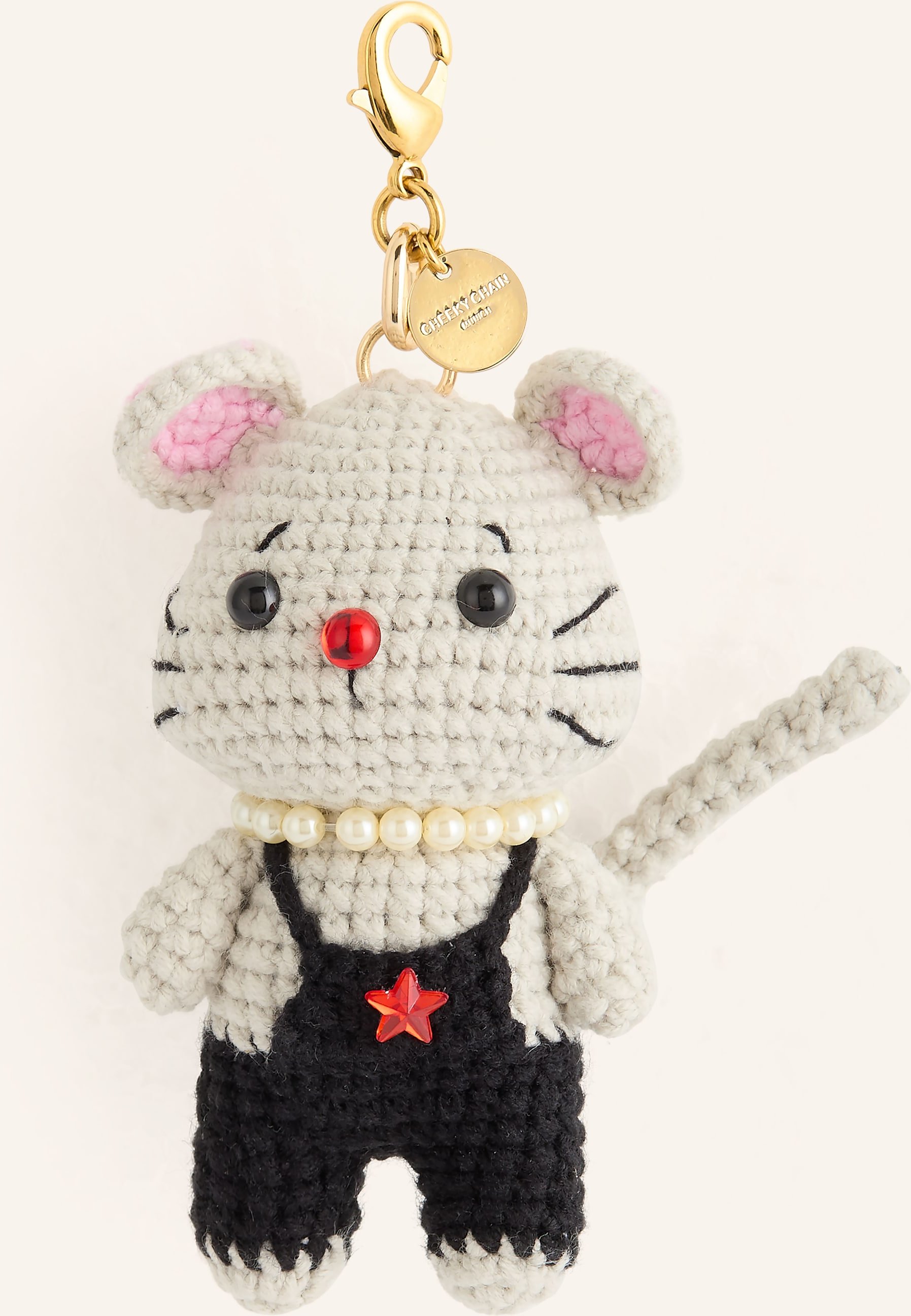 Cheeky Chain Munich Taschenanhänger Mrs Mouse grau