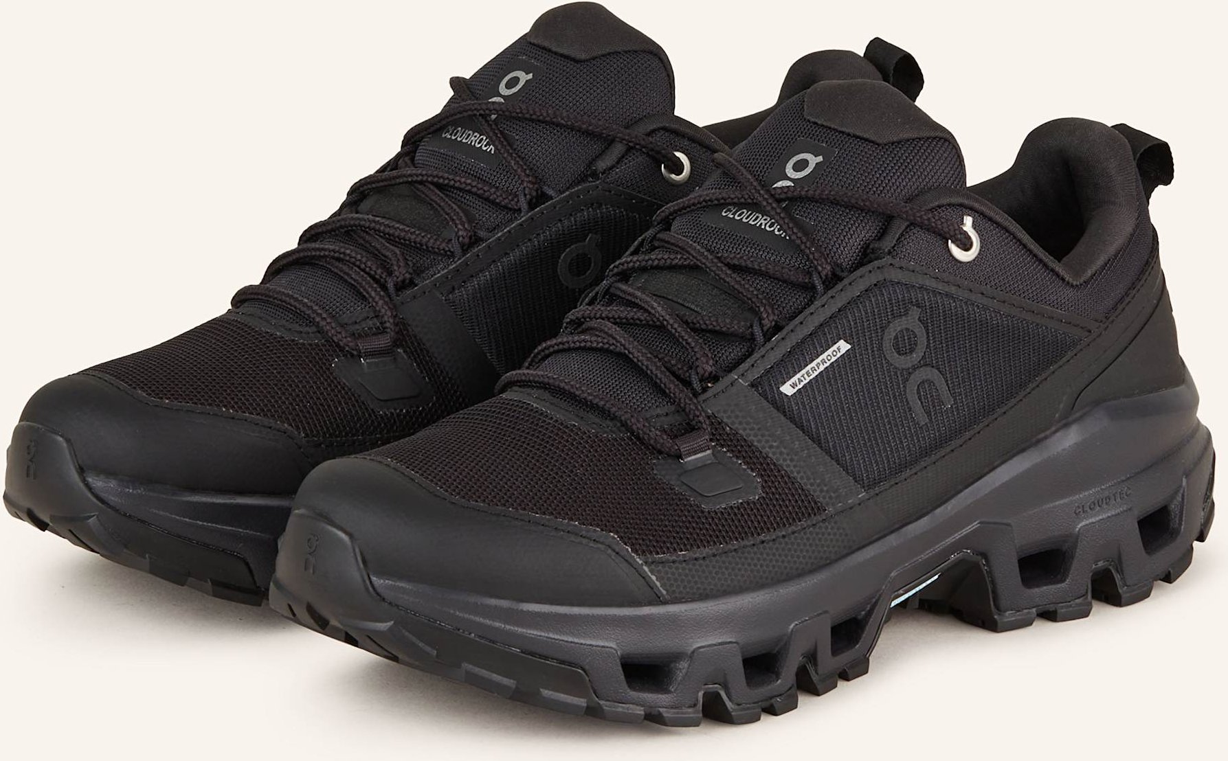 Thumbnail - On Wanderschuhe Cloudrock Low Wp schwarz