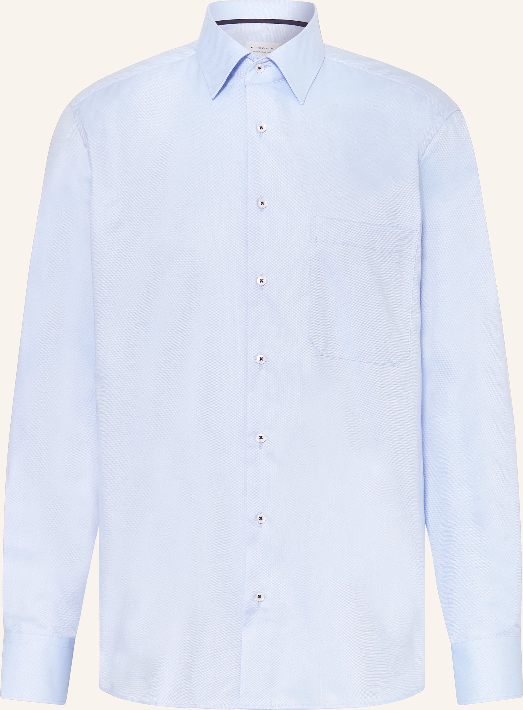 Eterna Piqué-Hemd Comfort Fit blau