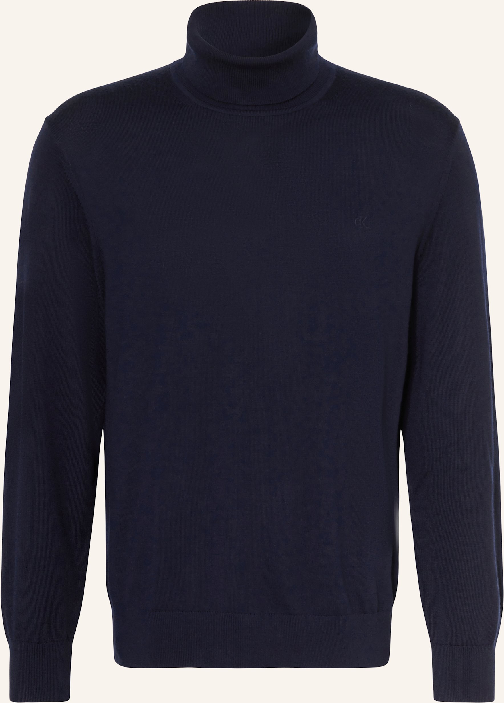 Thumbnail - Calvin Klein Rollkragenpullover Aus Merinowolle blau