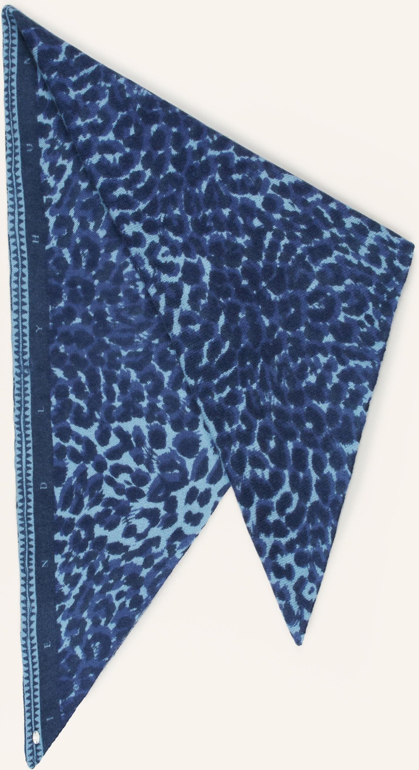 Friendly Hunting Dreieckstuch Cheetah Aus Cashmere blau
