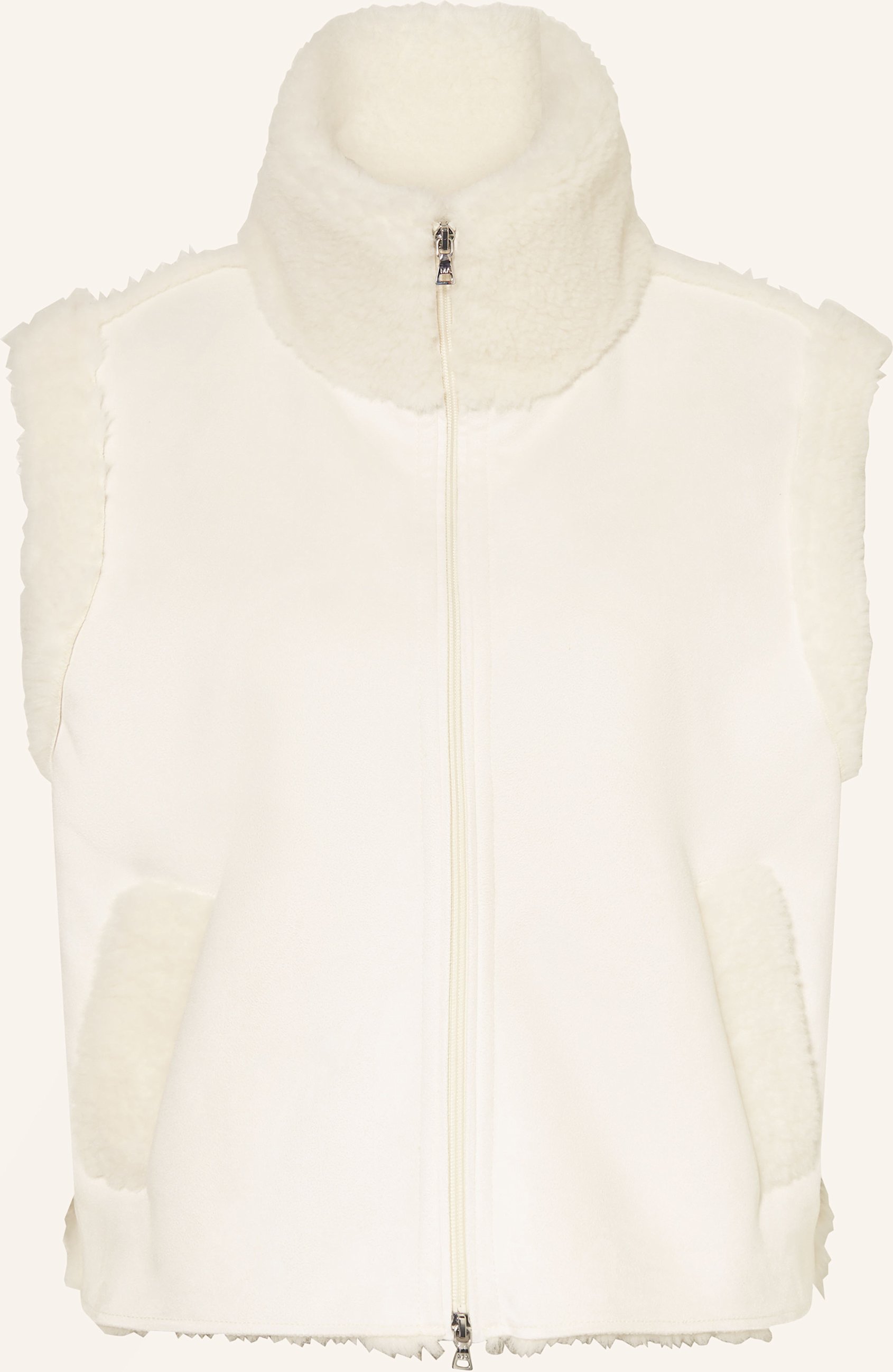 Marc Aurel Weste In Lederoptik Mit Kunstfell weiss