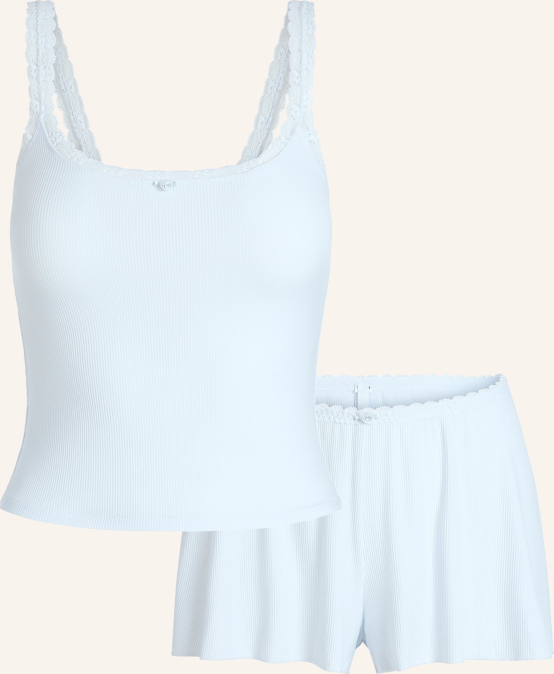 Skims Lounge-Set Soft Lounge Lace blau