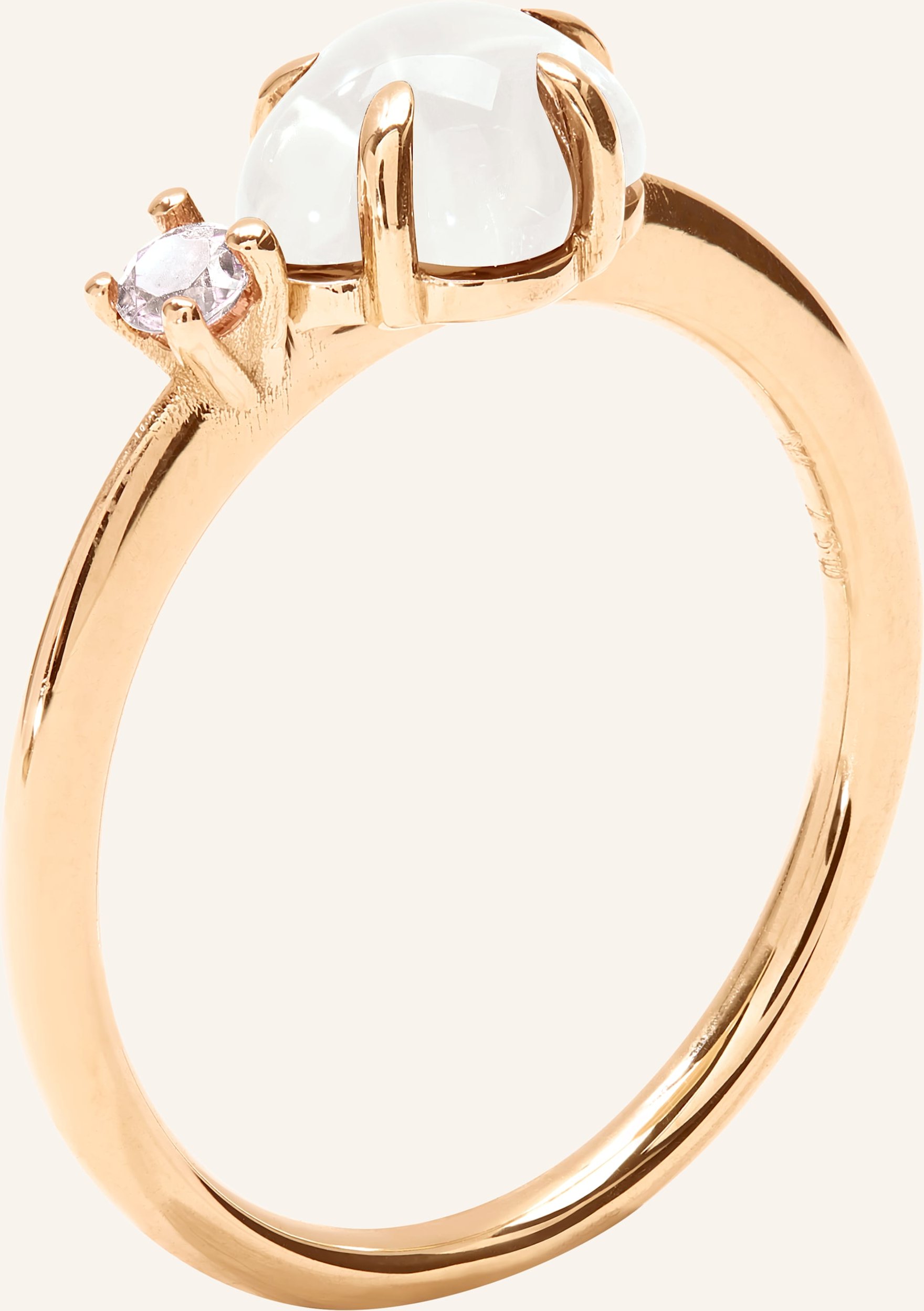 Vieri Ring Wolke Milchquarz Brillant Mittelgroß rosegold