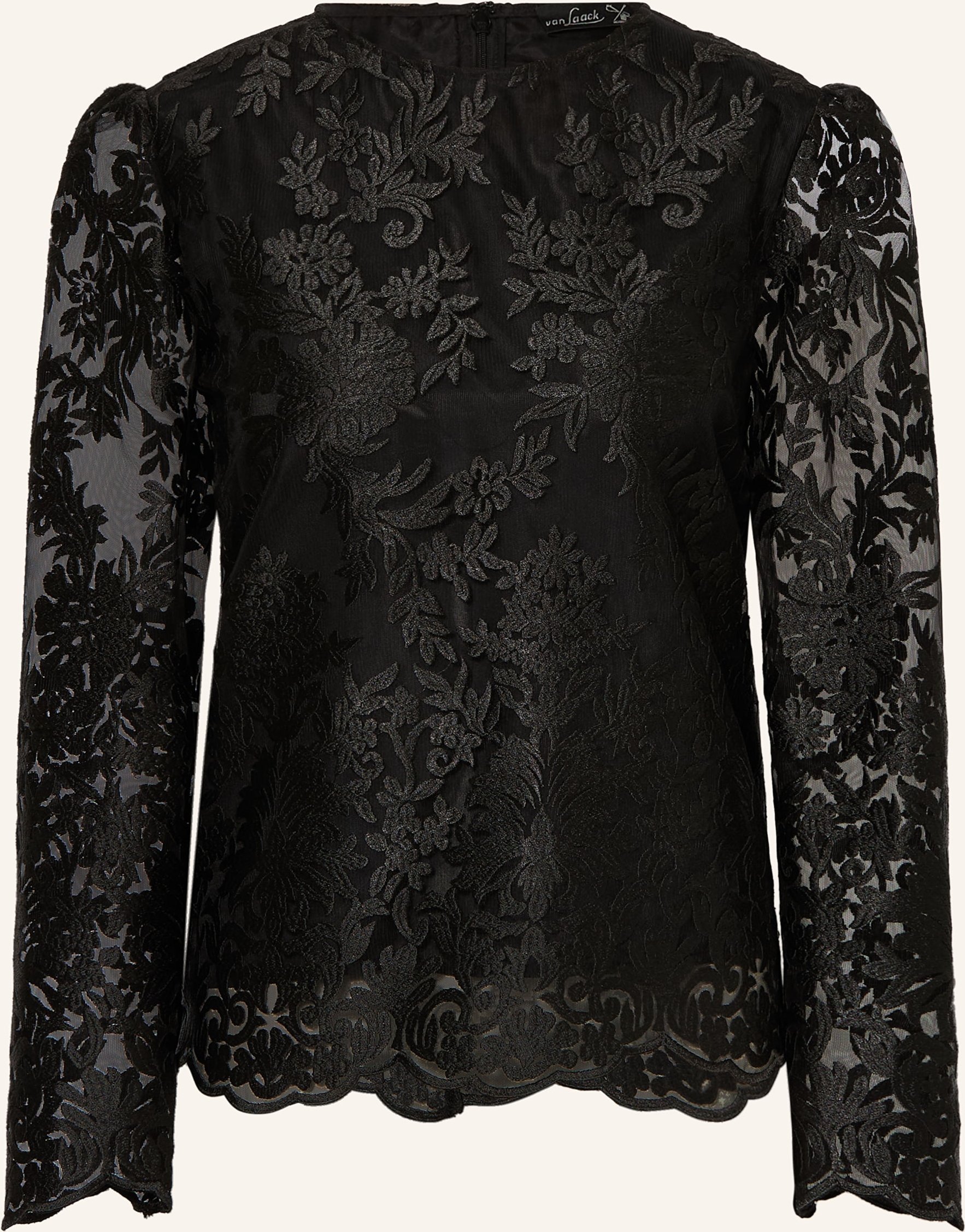 Van Laack Blusenshirt Vl-Tanimas-Xx Aus Spitze schwarz