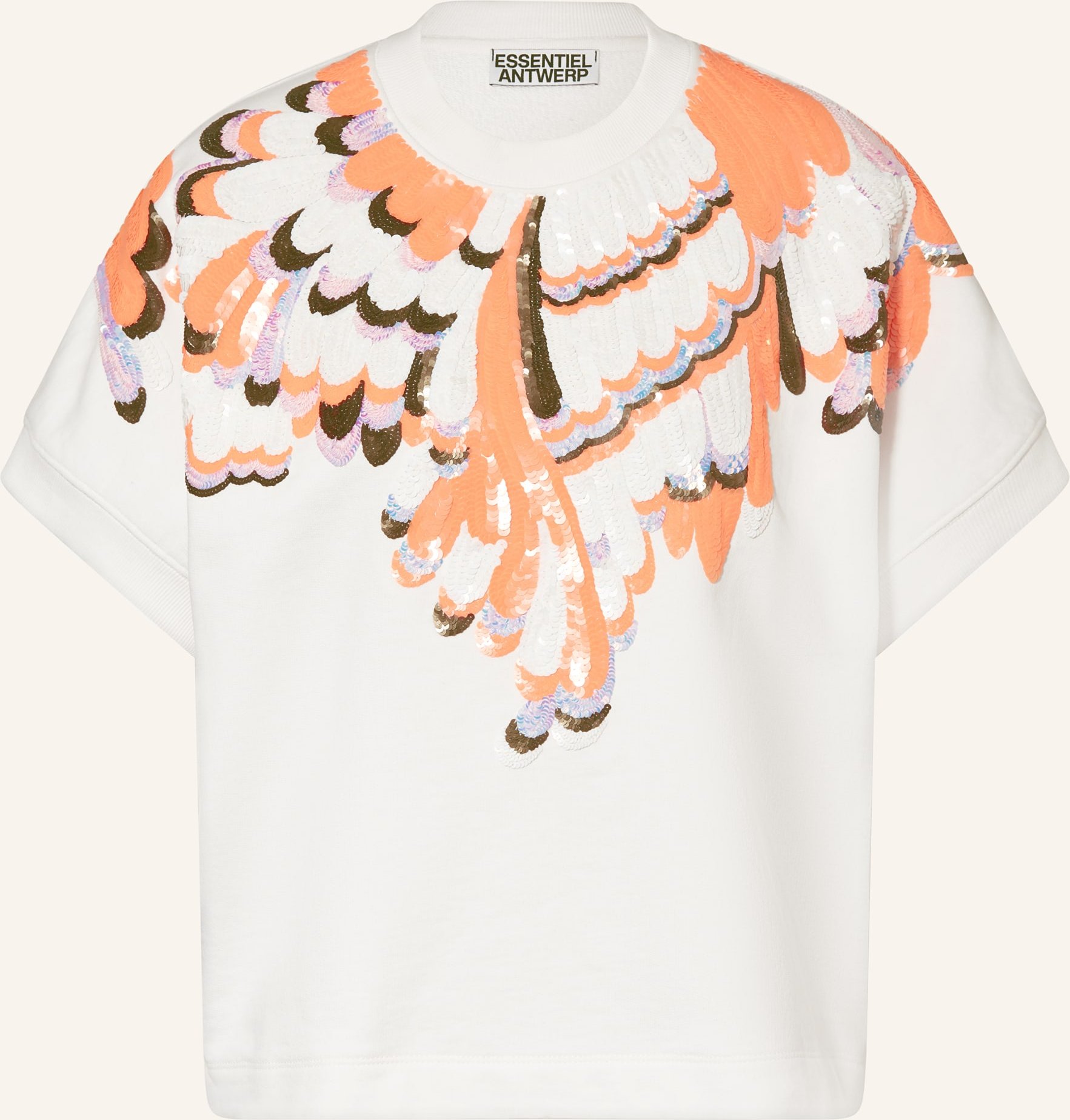 Essentiel Antwerp Sweatshirt Jolies Mit Pailletten weiss