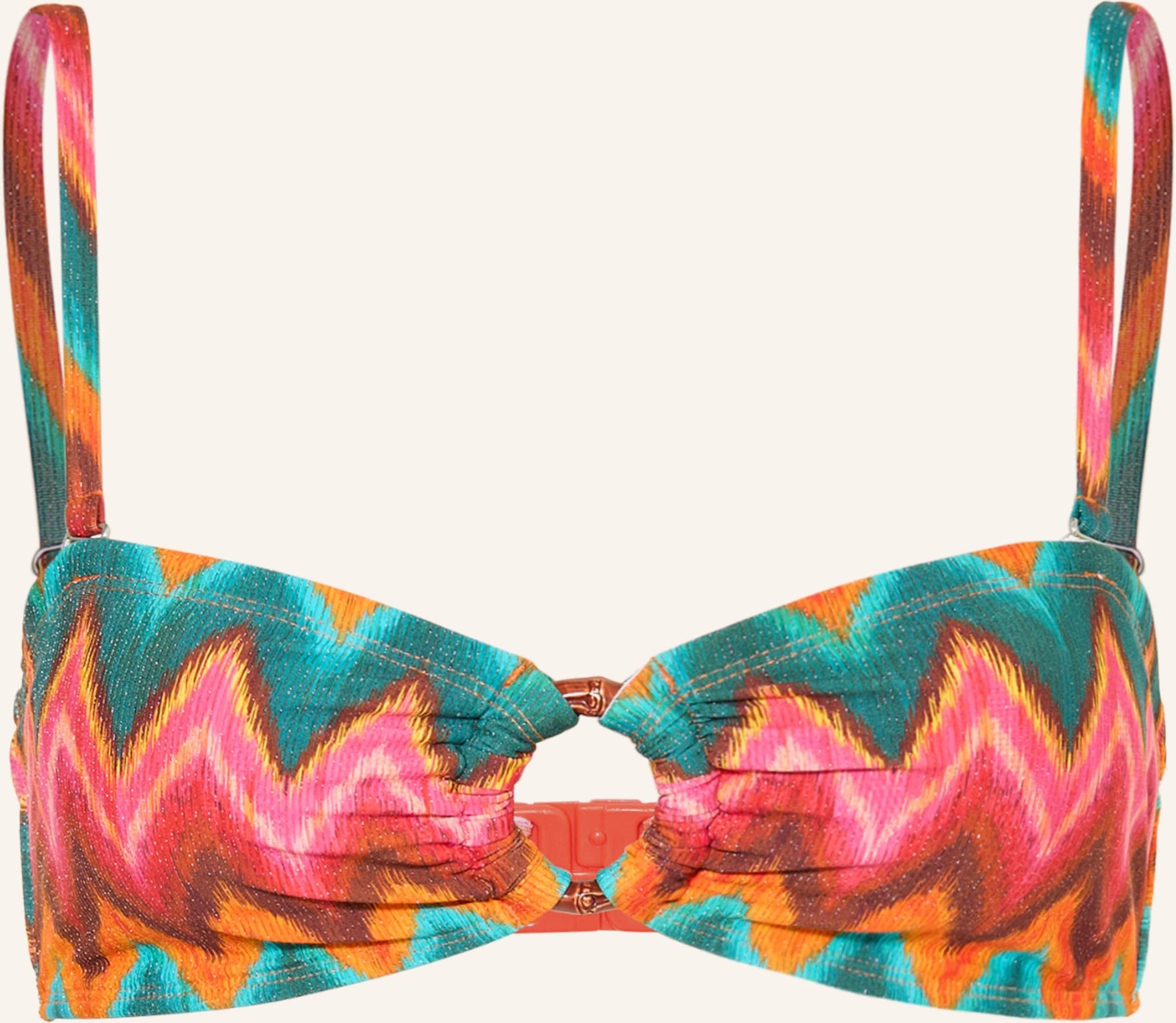 Banana Moon Bandeau-Bikini-Top Myero Nalika Mit Glitzergarn orange