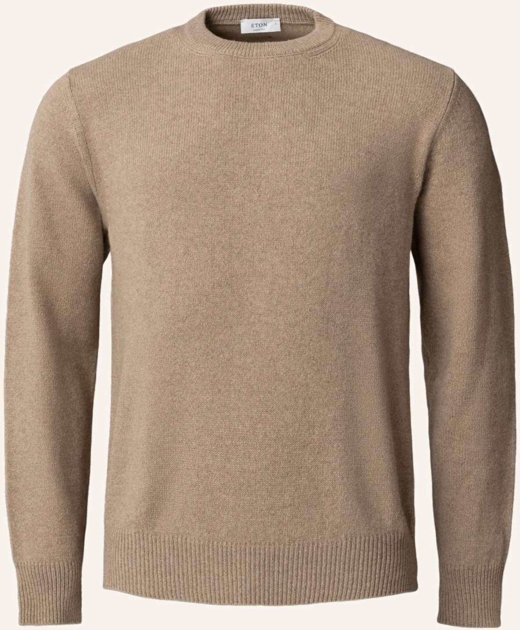Eton Rundhalsausschnitt Kaschmirstrick beige