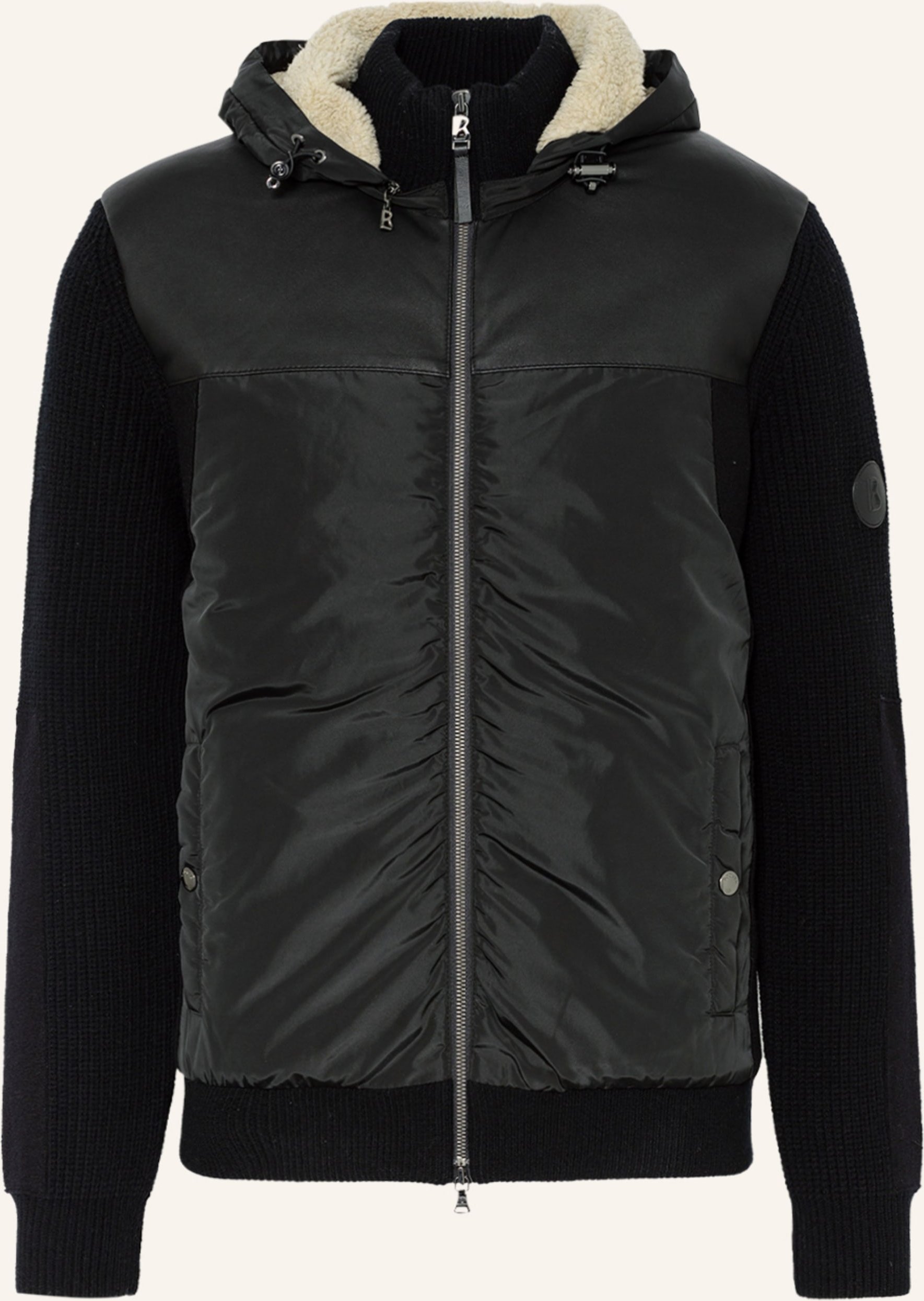 Thumbnail - Bogner Strickjacke Flavin Im Materialmix schwarz