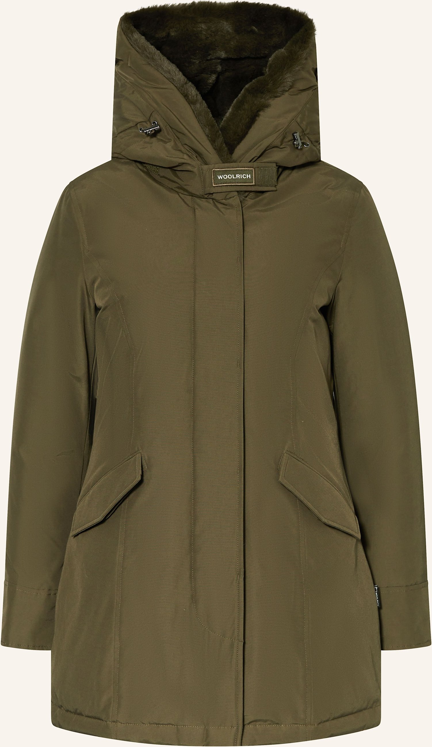 Woolrich Daunenjacke Beaker Mit Kunstpelz gruen