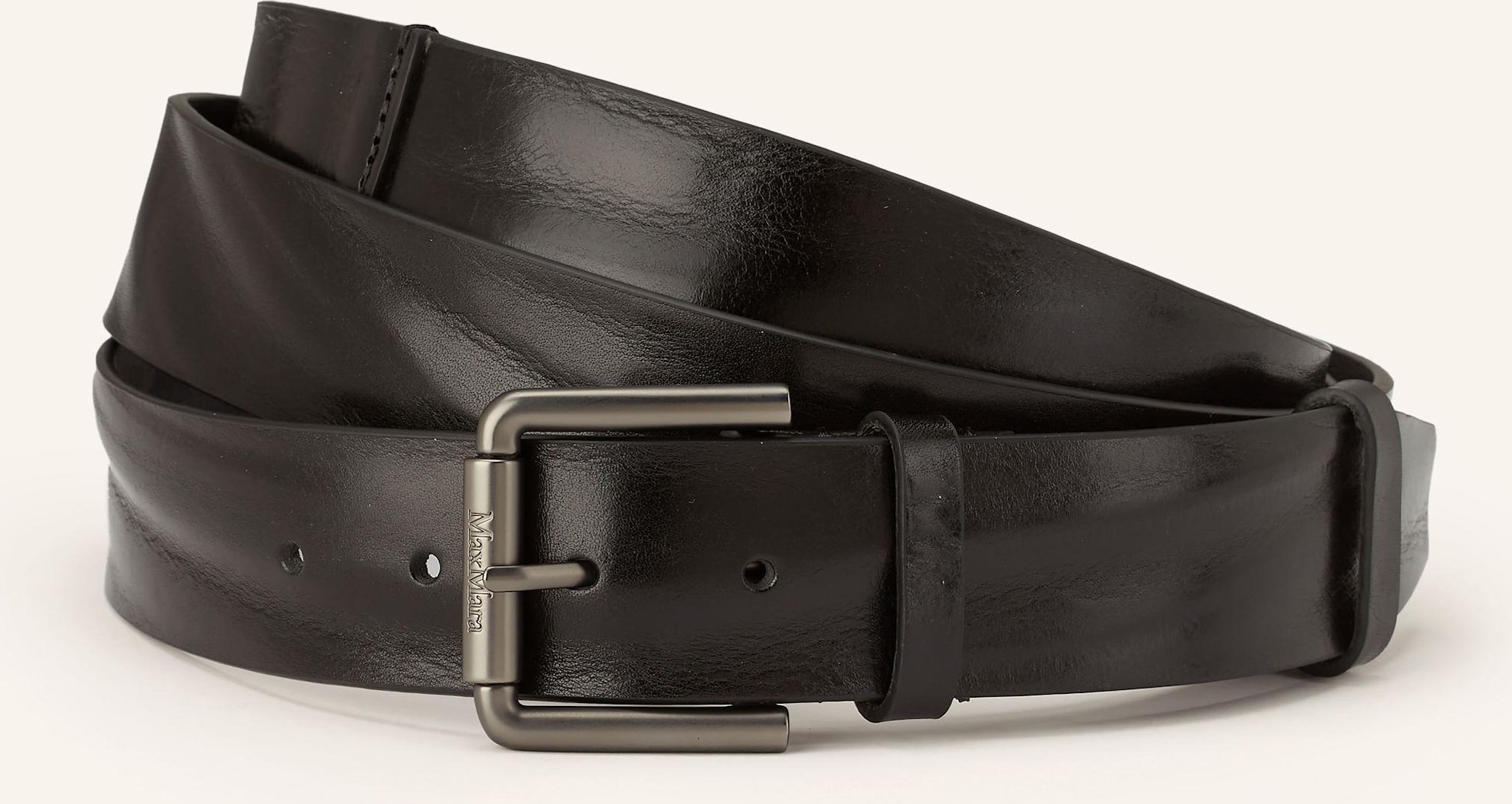 Thumbnail - Max Mara Ledergürtel buckle40xlong schwarz