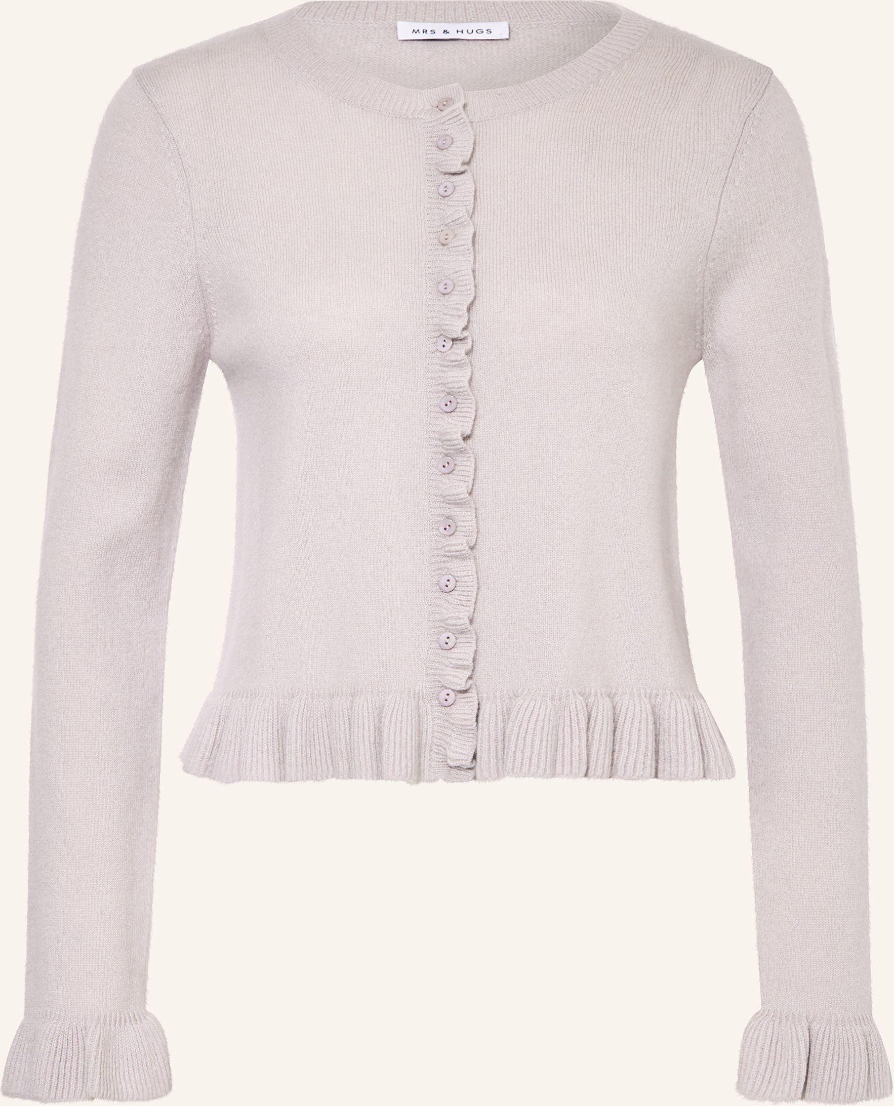 Mrs & Hugs Strickjacke Mit Cashmere grau