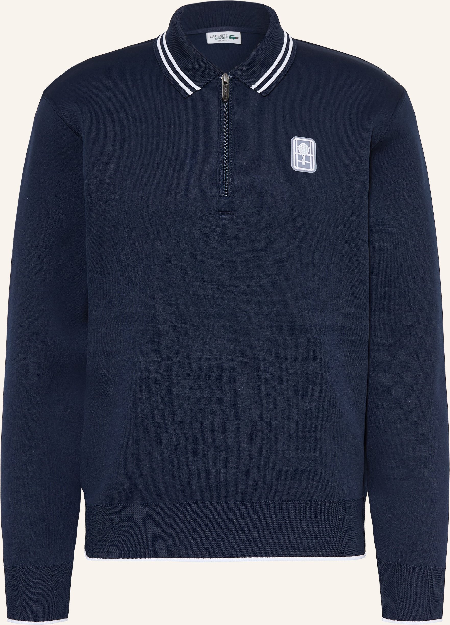 Lacoste Sweat-Poloshirt blau
