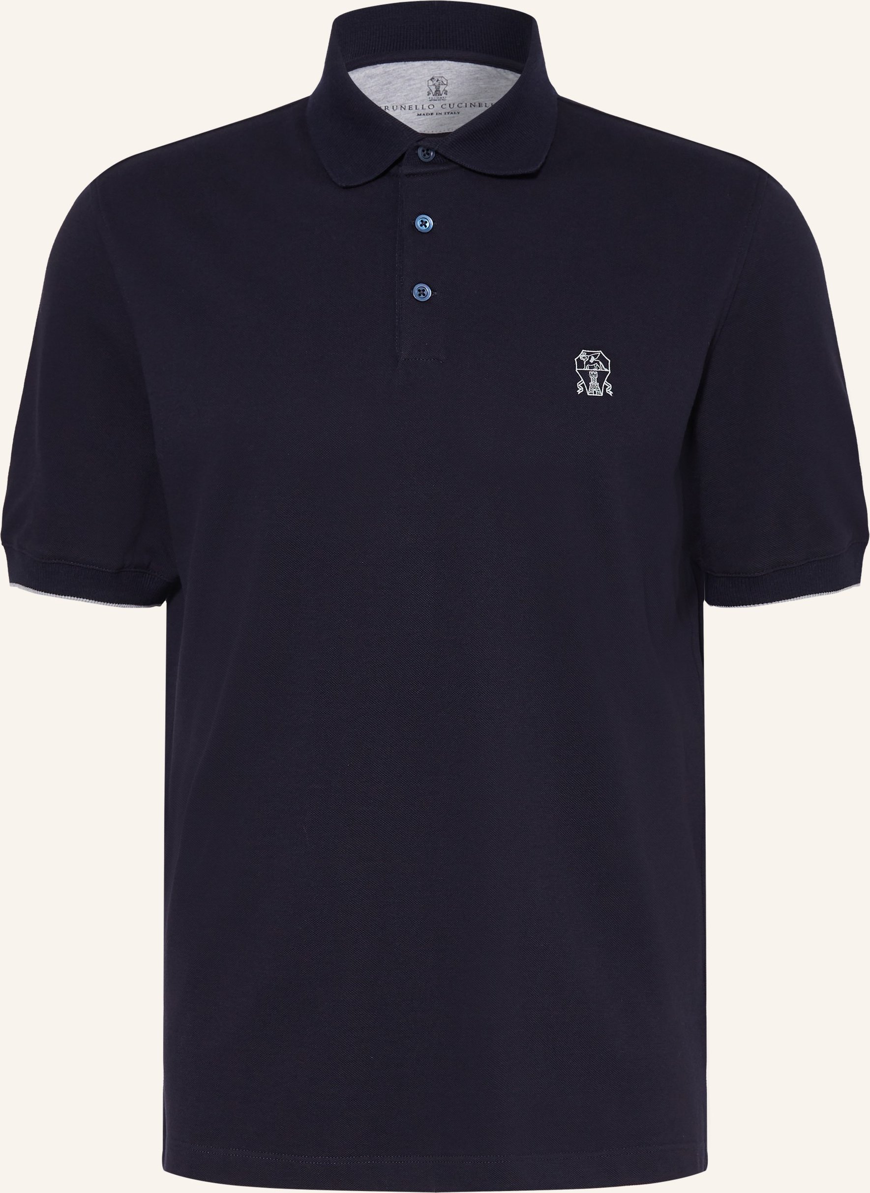 Brunello Cucinelli Piqué-Poloshirt blau