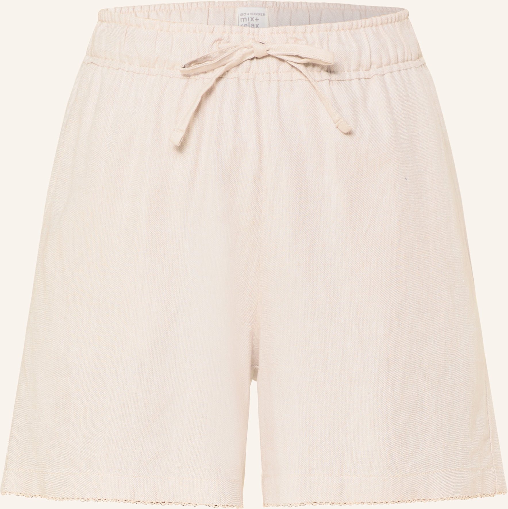 Schiesser Lounge-Shorts Mix+Relax Mit Leinen beige