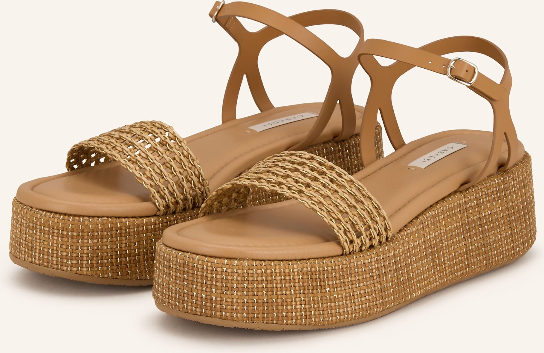 Casadei Plateau-Sandalen New Zeppa beige