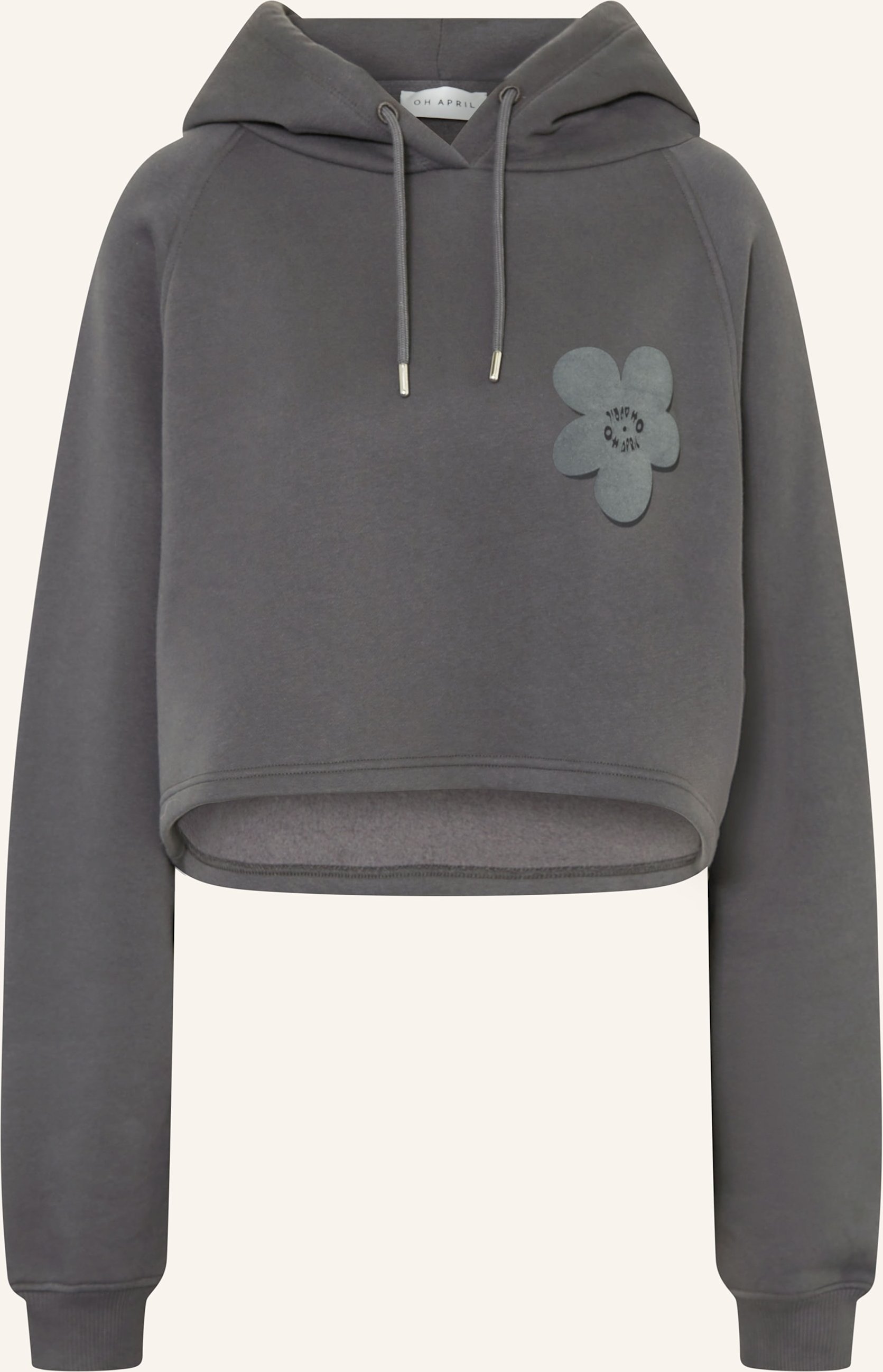 Oh April Cropped-Hoodie Koa grau