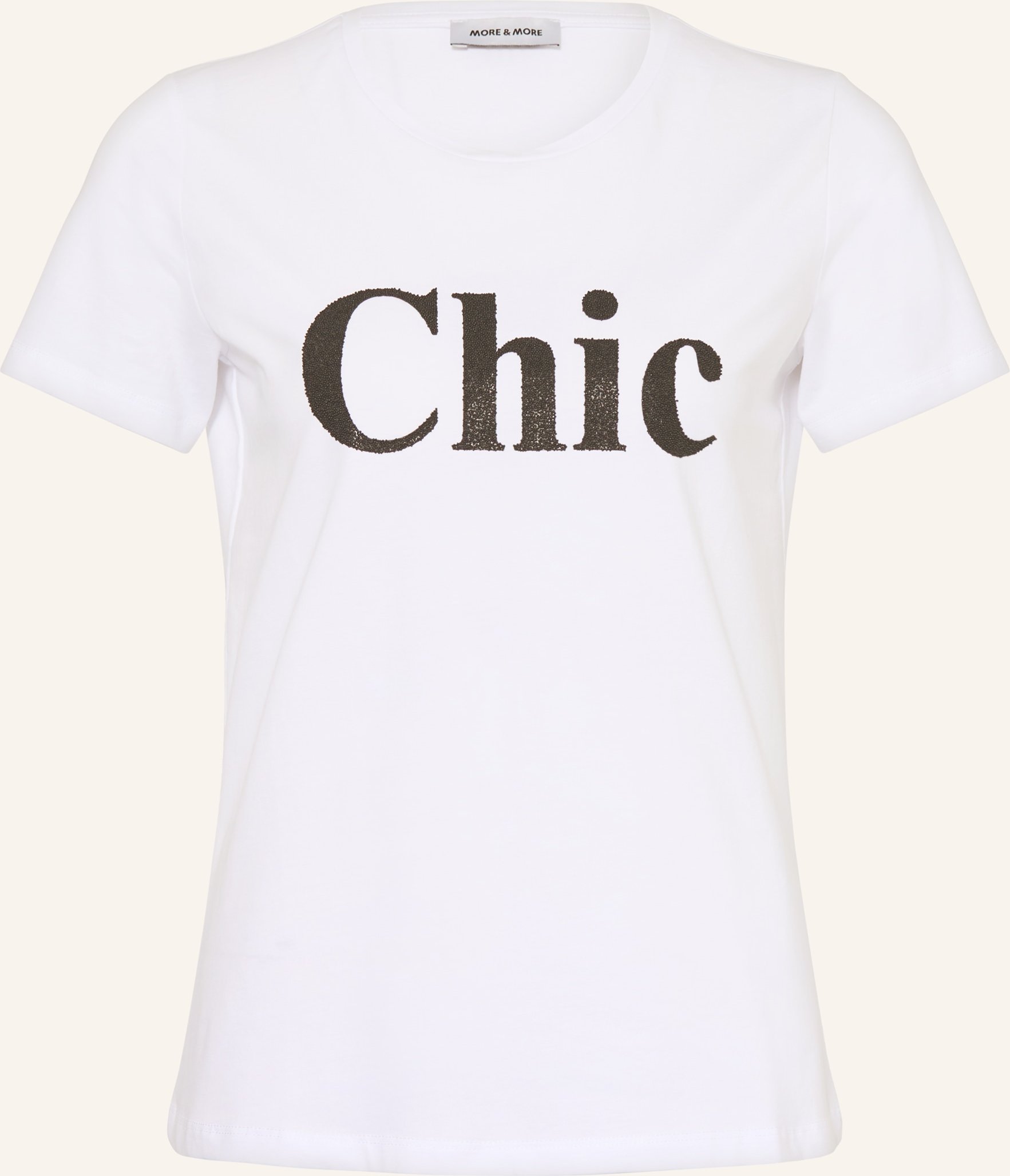 More & More T-Shirt Mit Schmucksteinen weiss