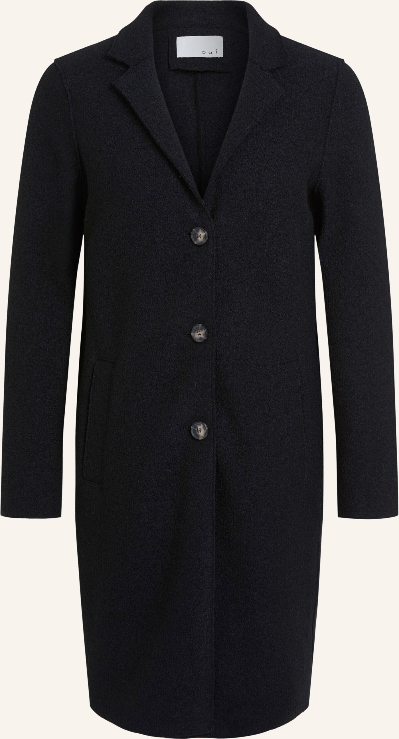 Oui Wollmantel schwarz