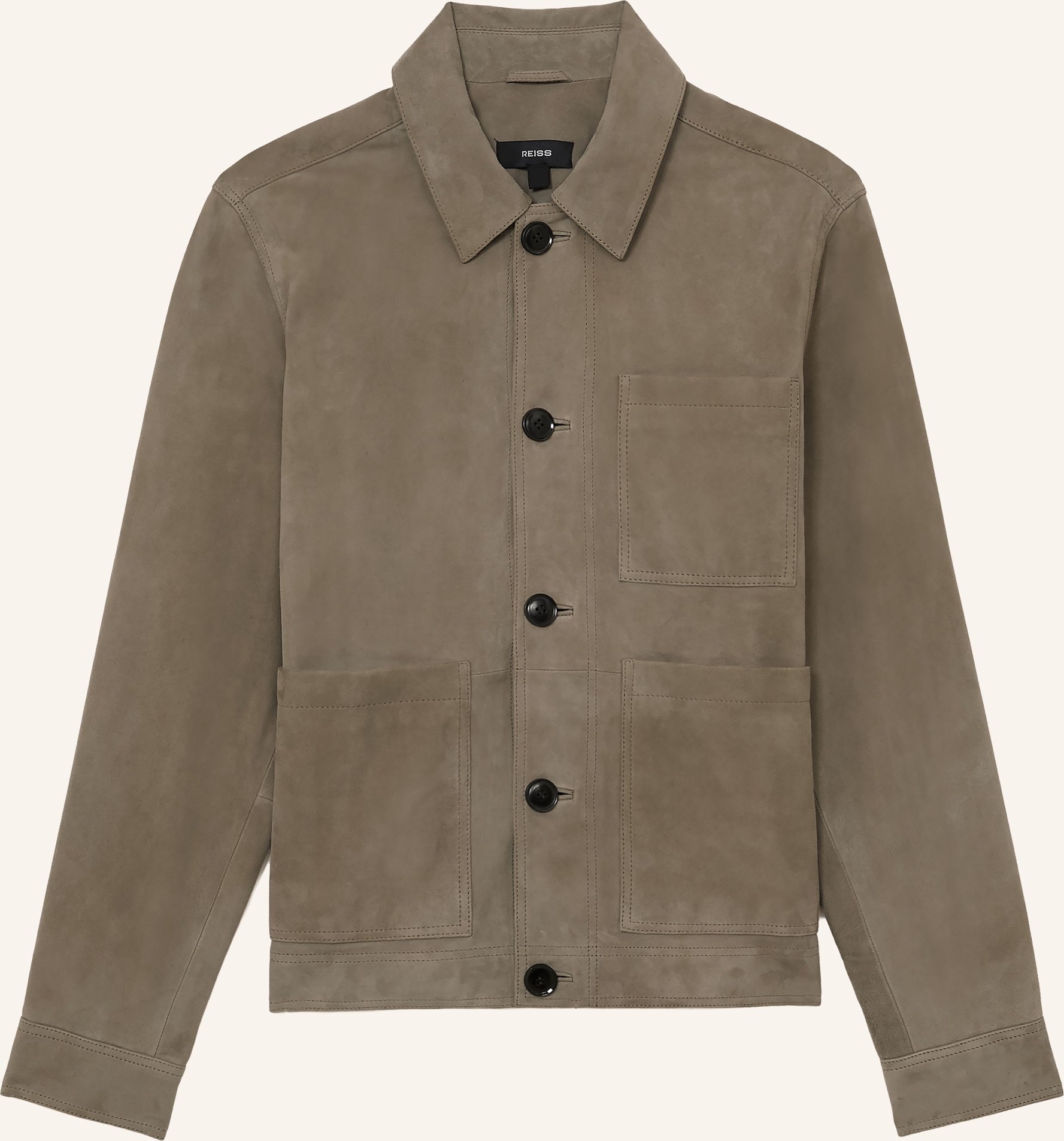 Reiss Leder-Overjacket Danny gruen