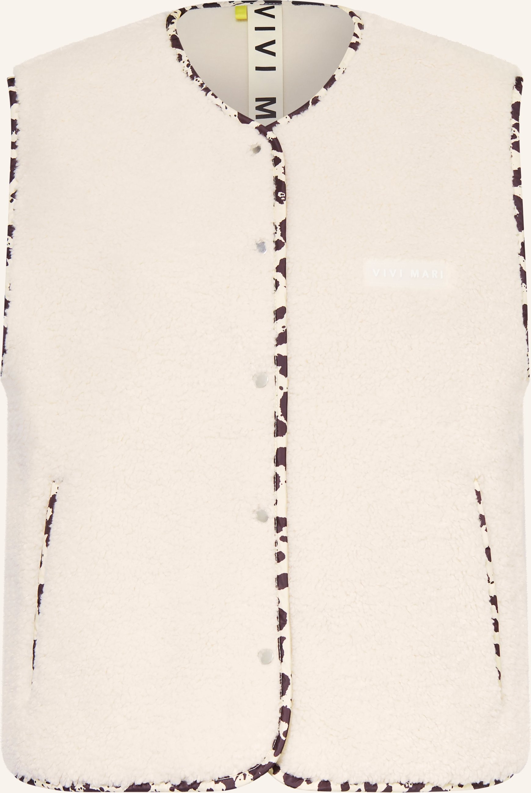 Vivi Mari Teddyfell-Weste beige