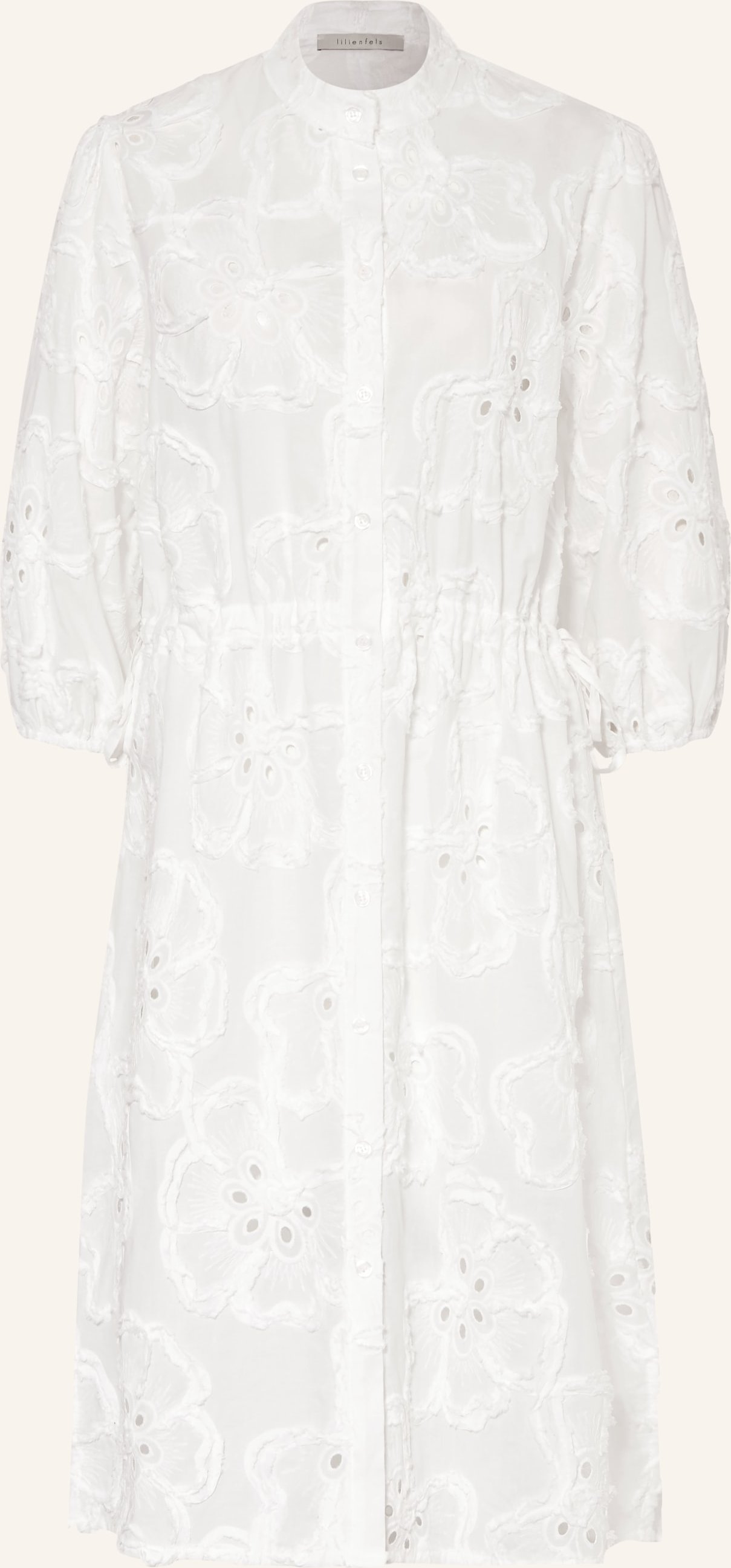 Lilienfels Kleid Mit Lochspitze Und 3/4-Arm weiss