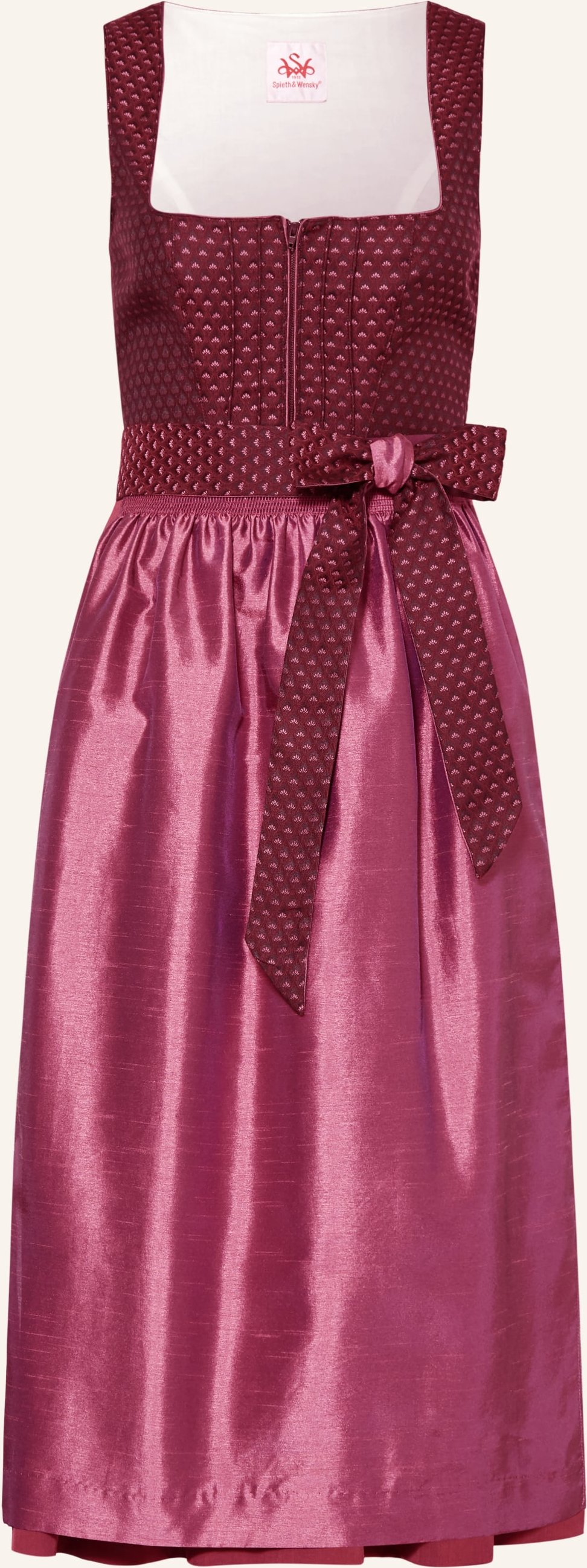 Spieth & Wensky Dirndl Holunder Im Materialmix rot