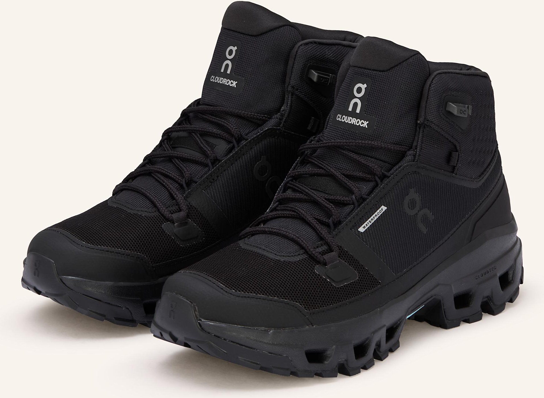 On Wanderschuhe Cloudrock Mid Wp schwarz