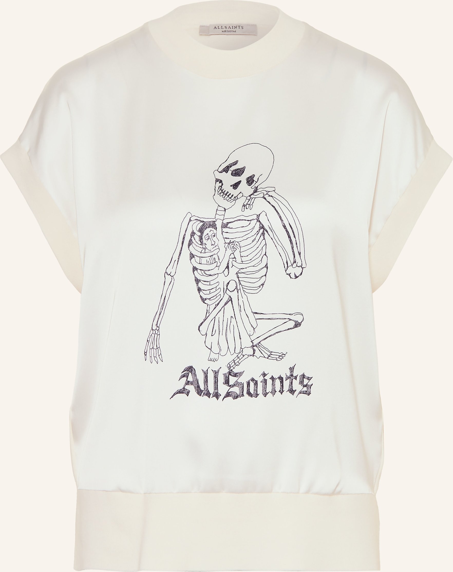 Allsaints Stricktop Im Materialmix weiss