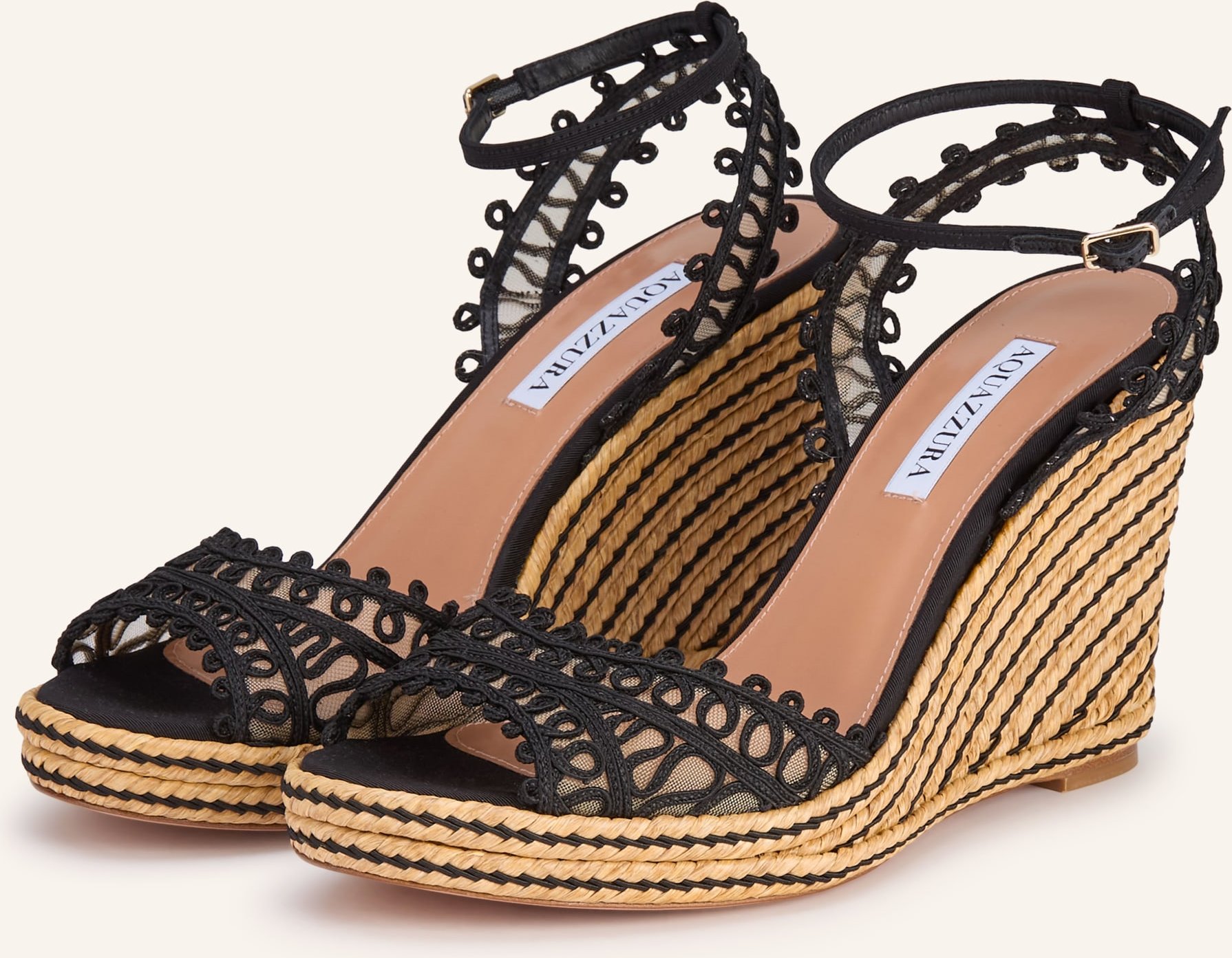 Aquazzura Wedges Kahlo schwarz