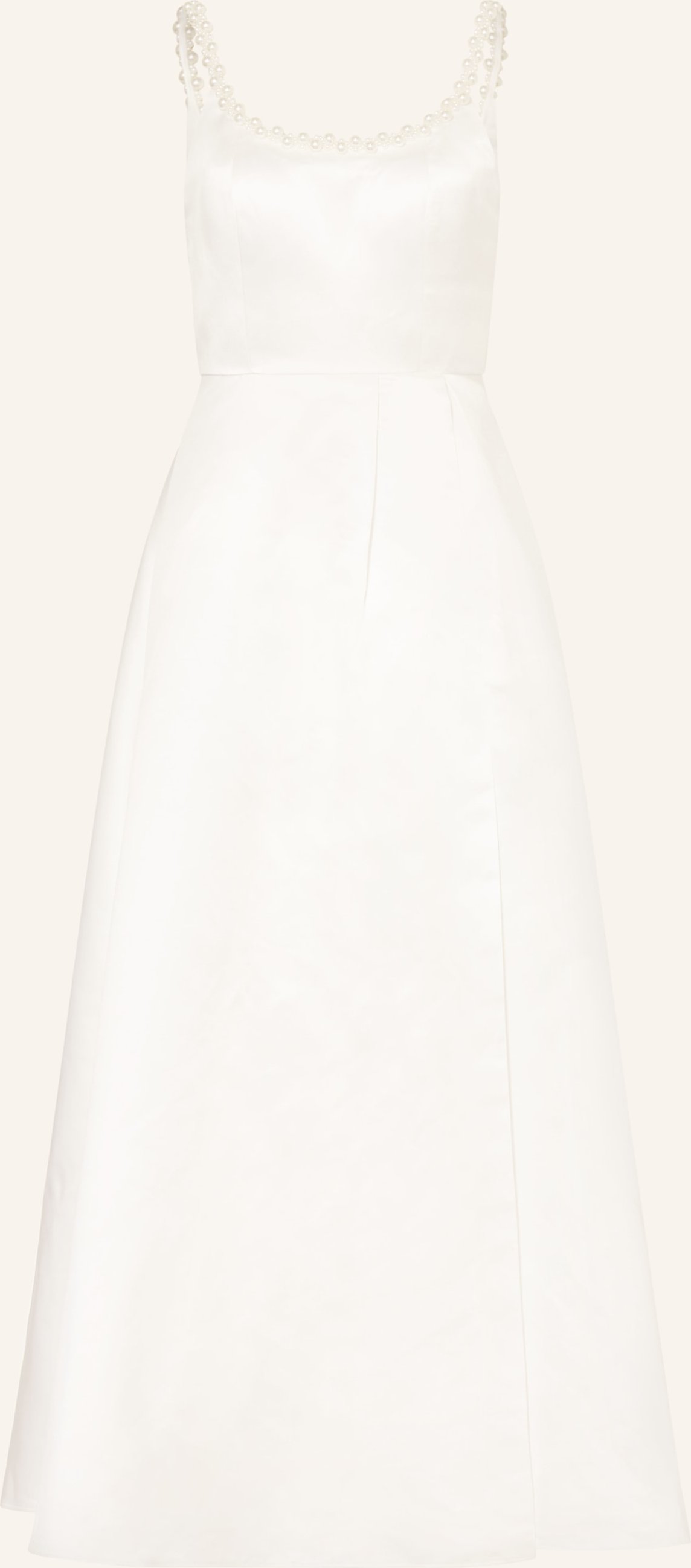Apart Abendkleid Aus Satin Mit Schmuckperlen weiss