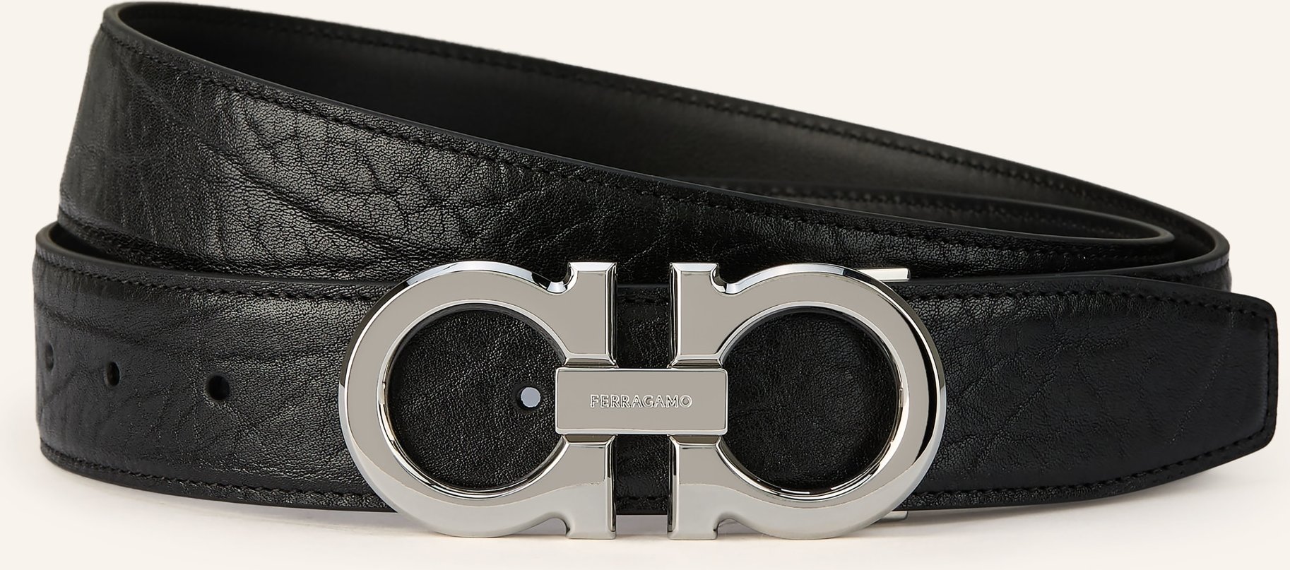 Ferragamo Ledergürtel Zum Wenden schwarz