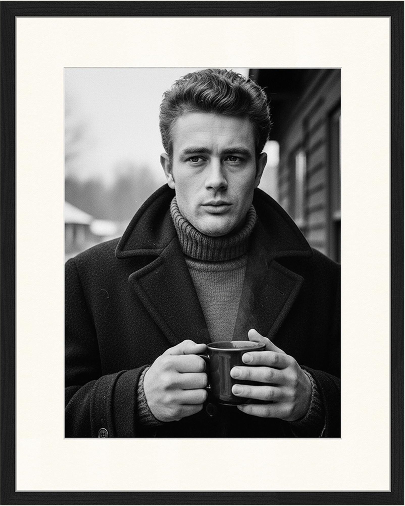 Jacob Baden Wandbild James Dean Winter Kaffee Mit Rahmen schwarz