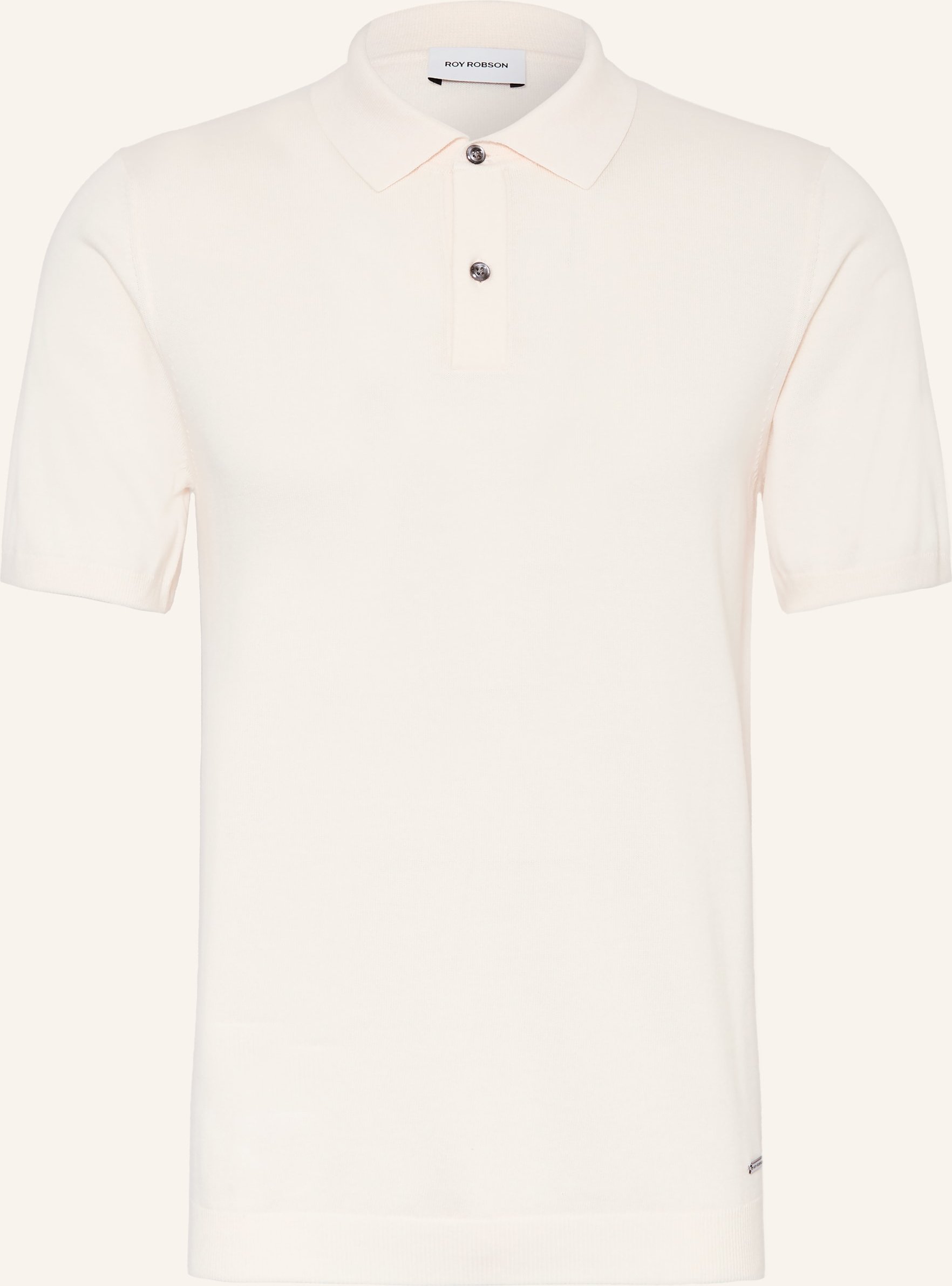 Roy Robson Strick-Poloshirt weiss