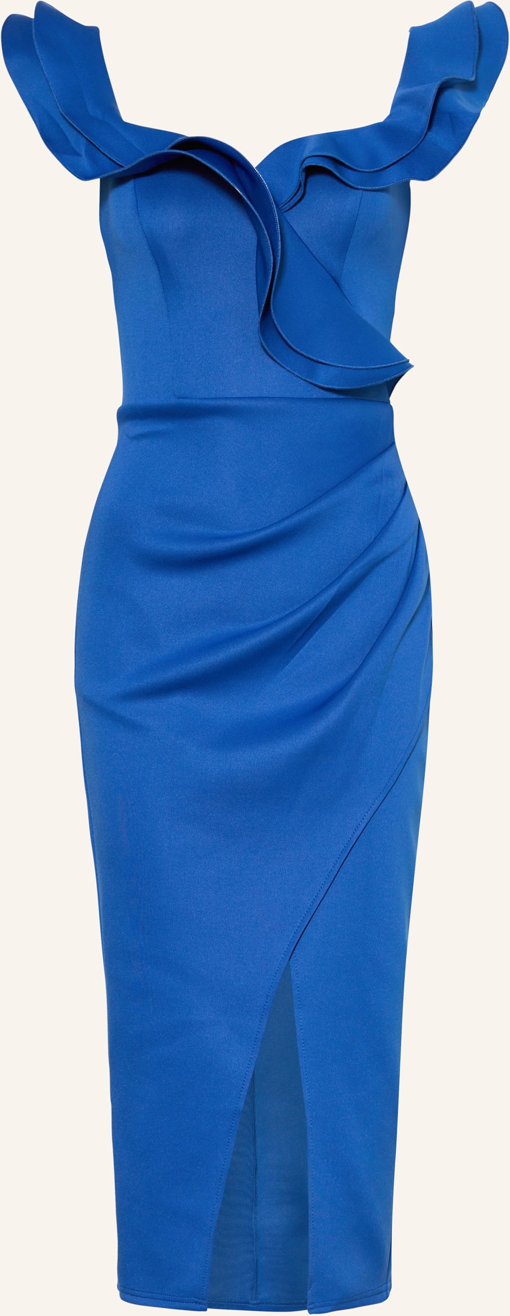 Thumbnail - Lipsy Kleid Bardot Mit Volants blau