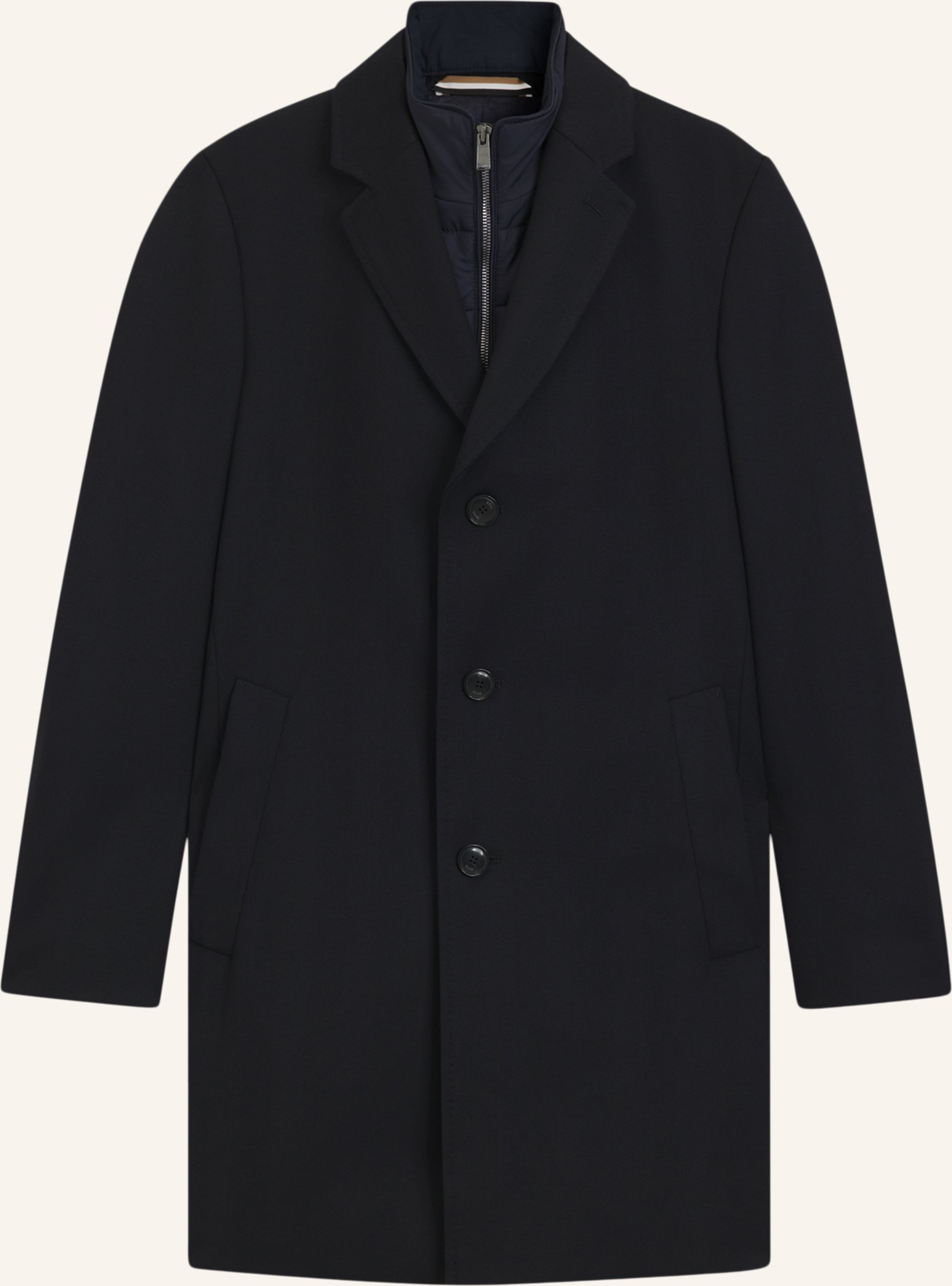 Boss Klassischer Mantel H-Hyde-Bib-254 Slim Fit blau