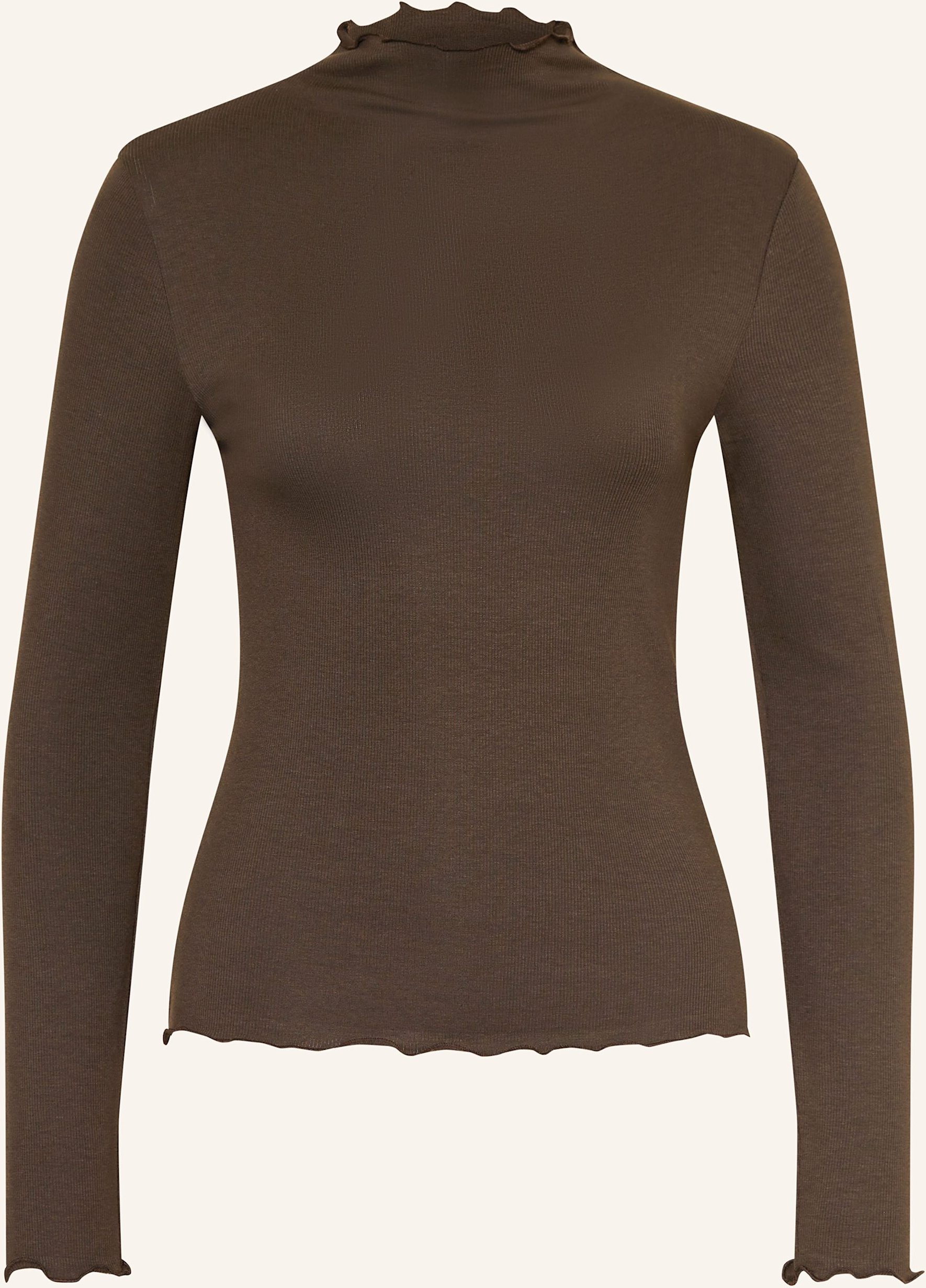 Darling Harbour Longsleeve Mit Rüschen braun