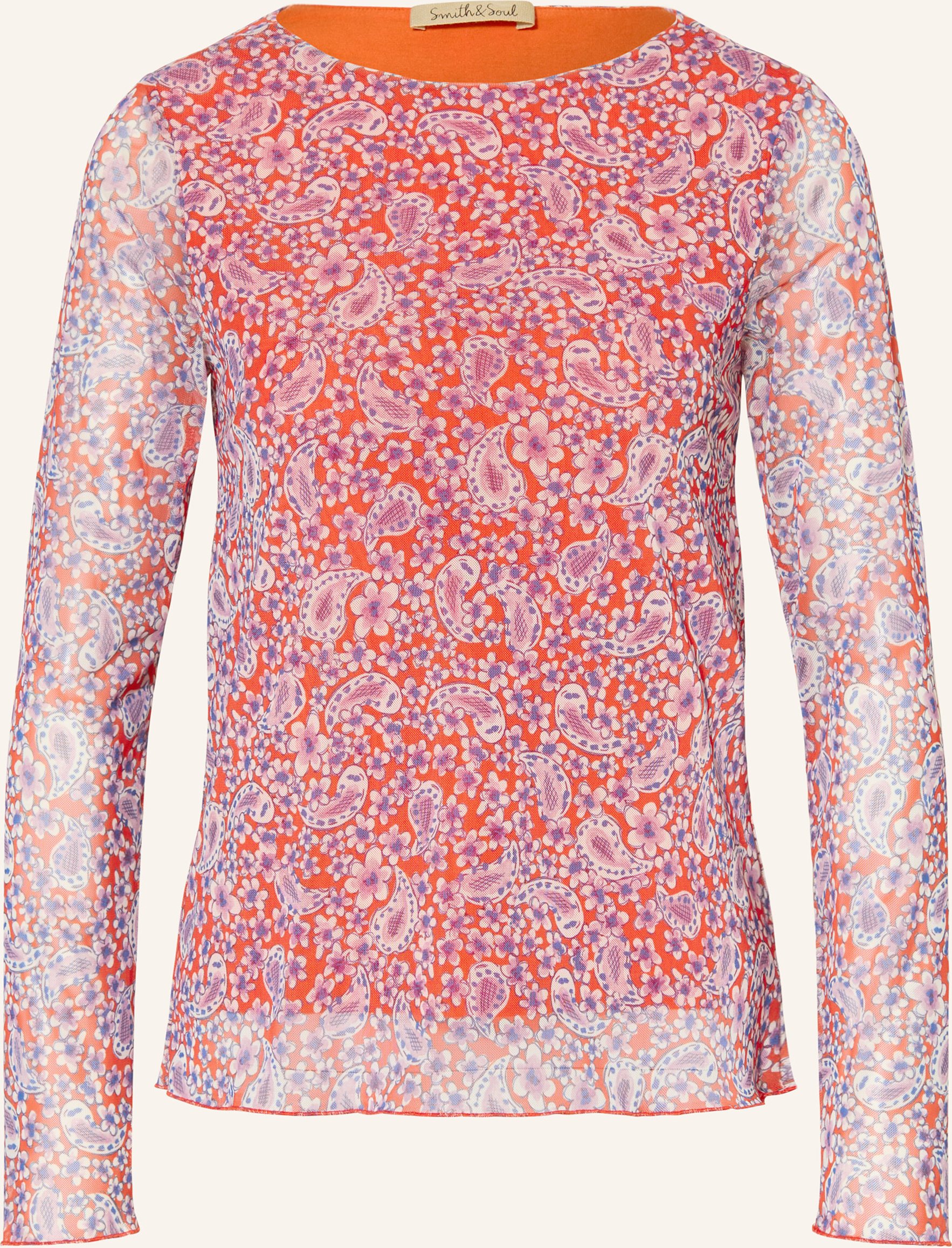 Smith & Soul Blusenshirt Aus Mesh orange